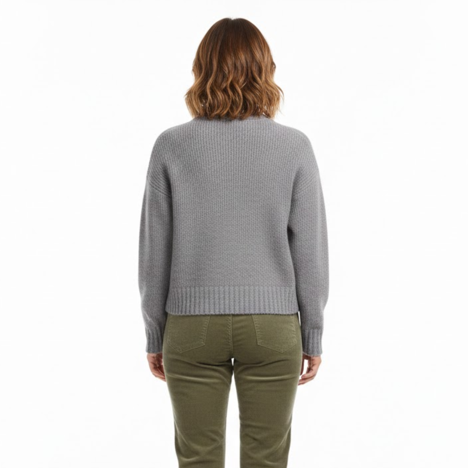 Strikket lynlåsvest til kvinder med rund hals i afslappet vintage-stil