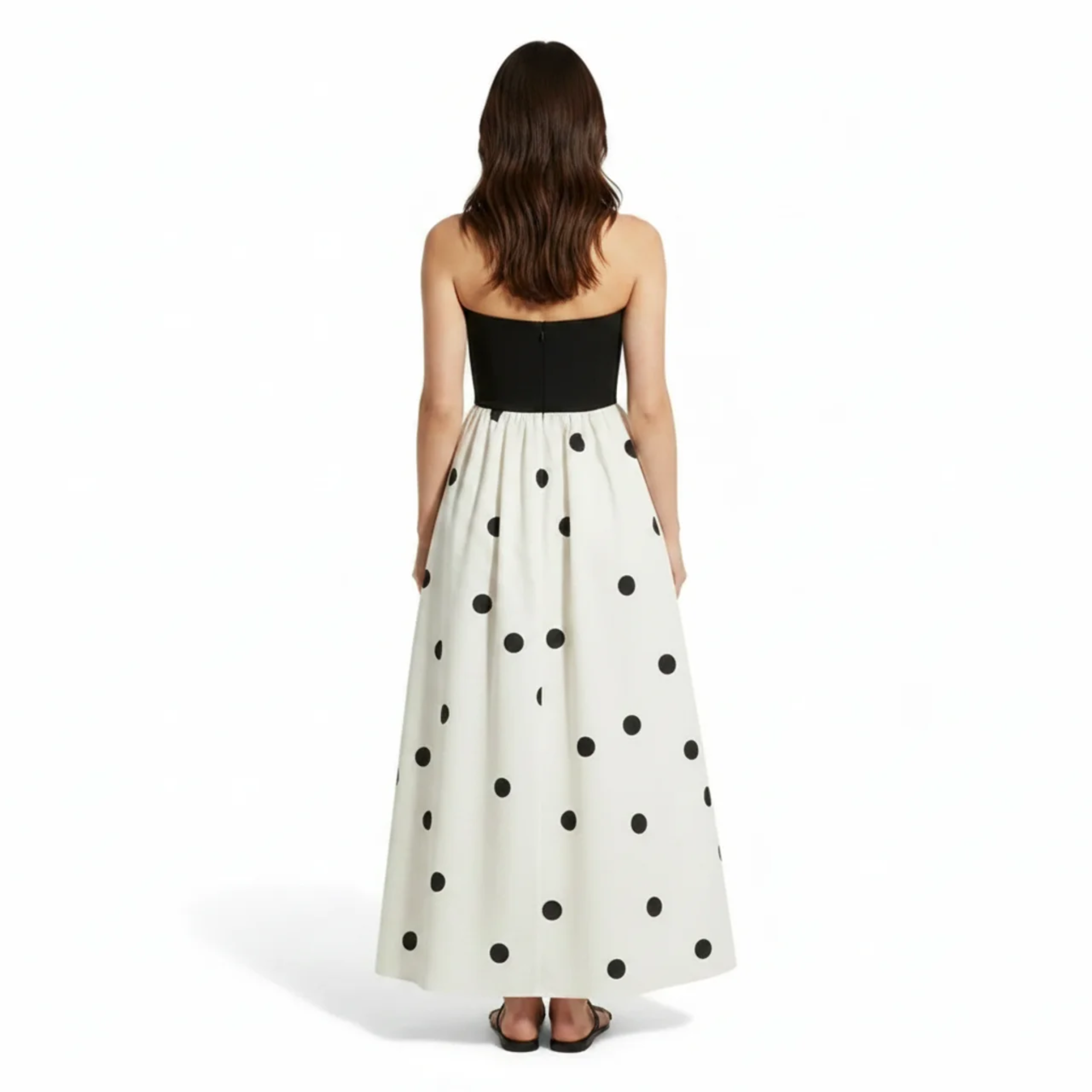 Cotton blend trapeze dress for women — strapless style — summer beach