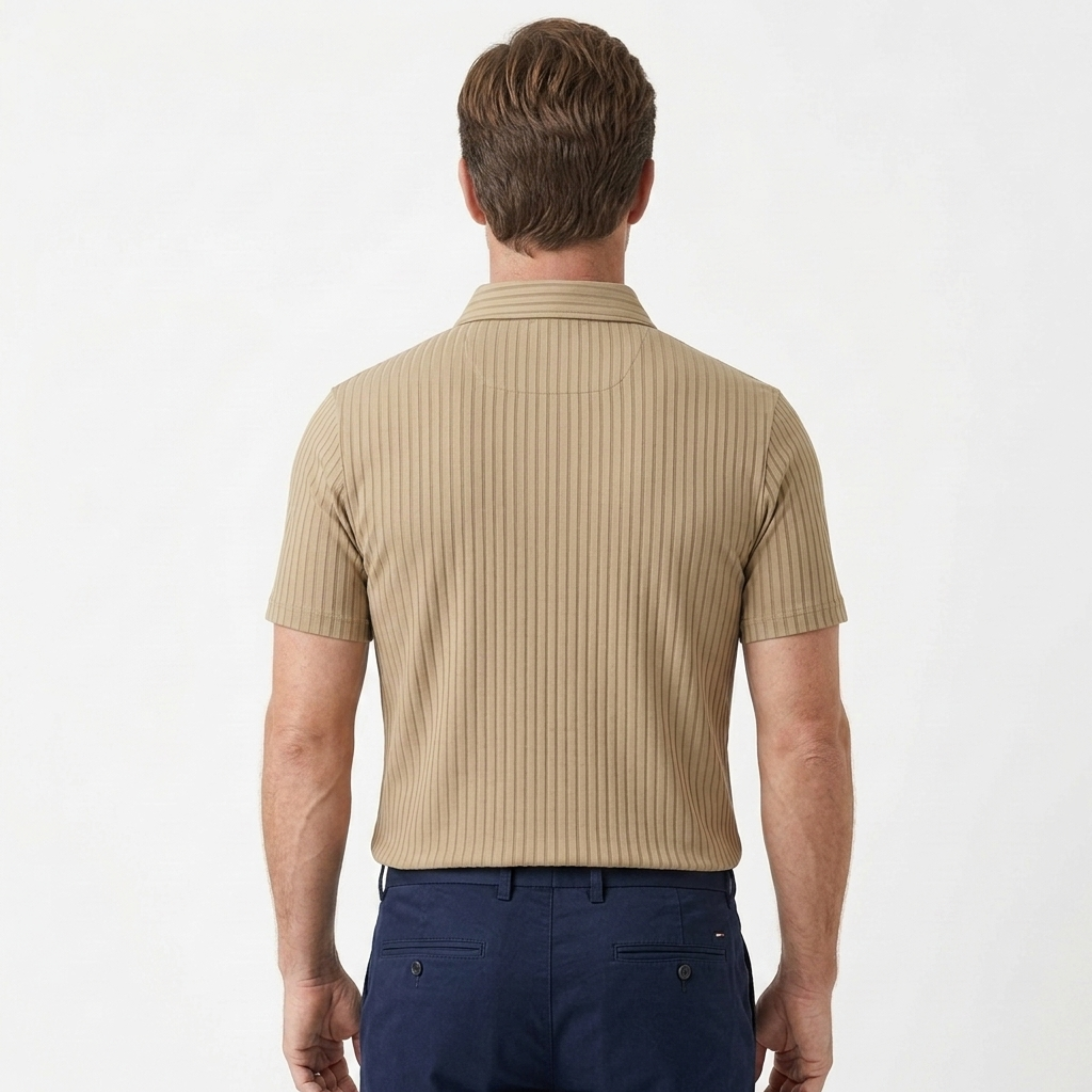 Polo para hombre — tejido texturizado — estilo casual
