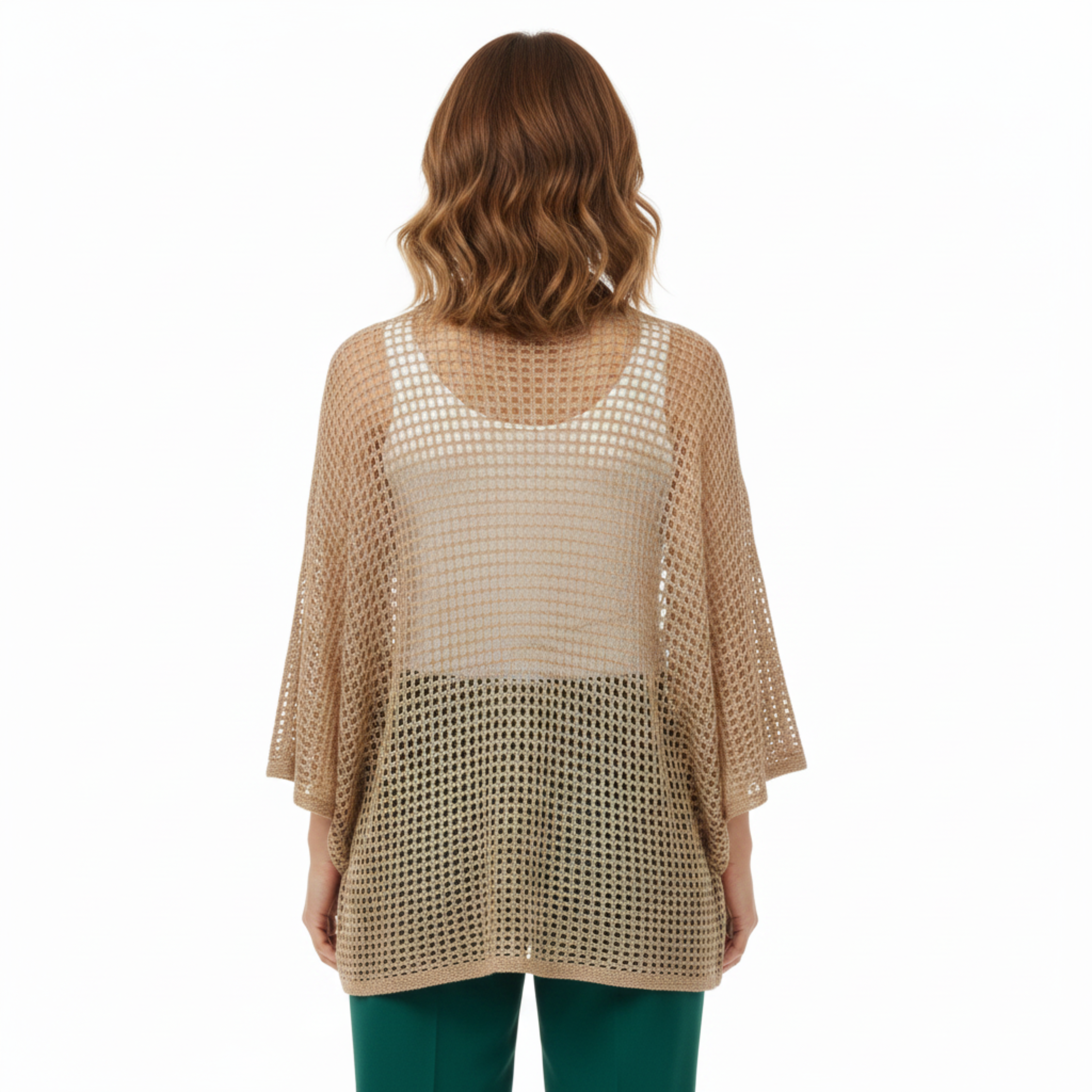 Chaleco de crochet calado para mujer, cárdigan de playa y cubrebaños