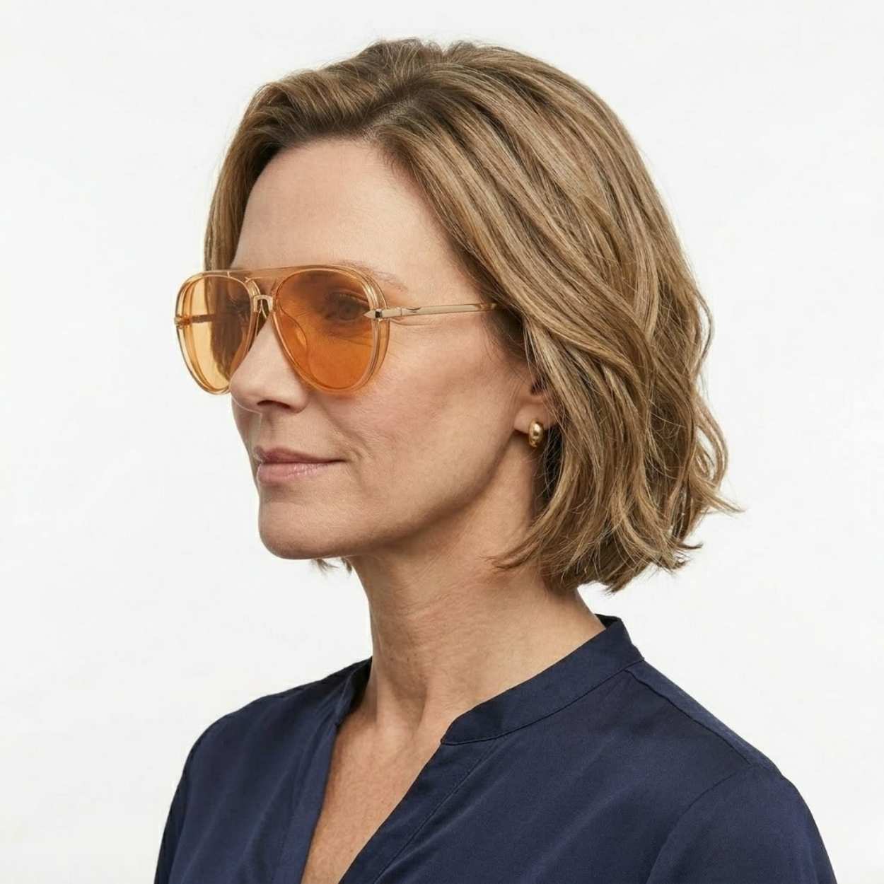Translucent Aviator Glasses with Double Bridge and UV Protection Gradient Lenses