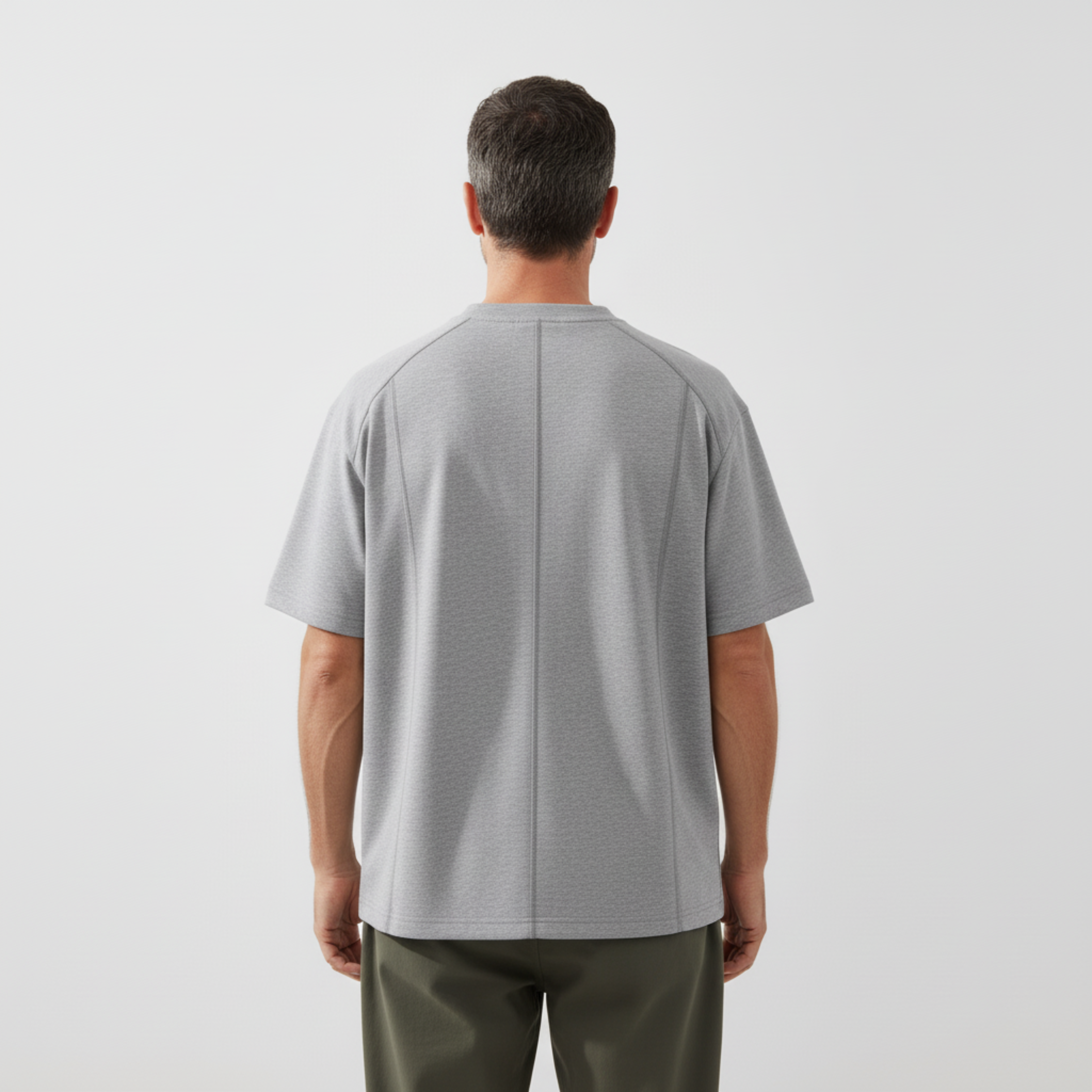 T-shirt in cotone spesso da uomo, taglio ampio e minimalista