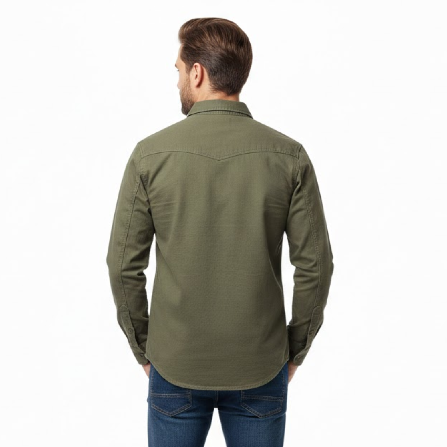 Férfi laza ing két mellzsebbel és gombos záródással