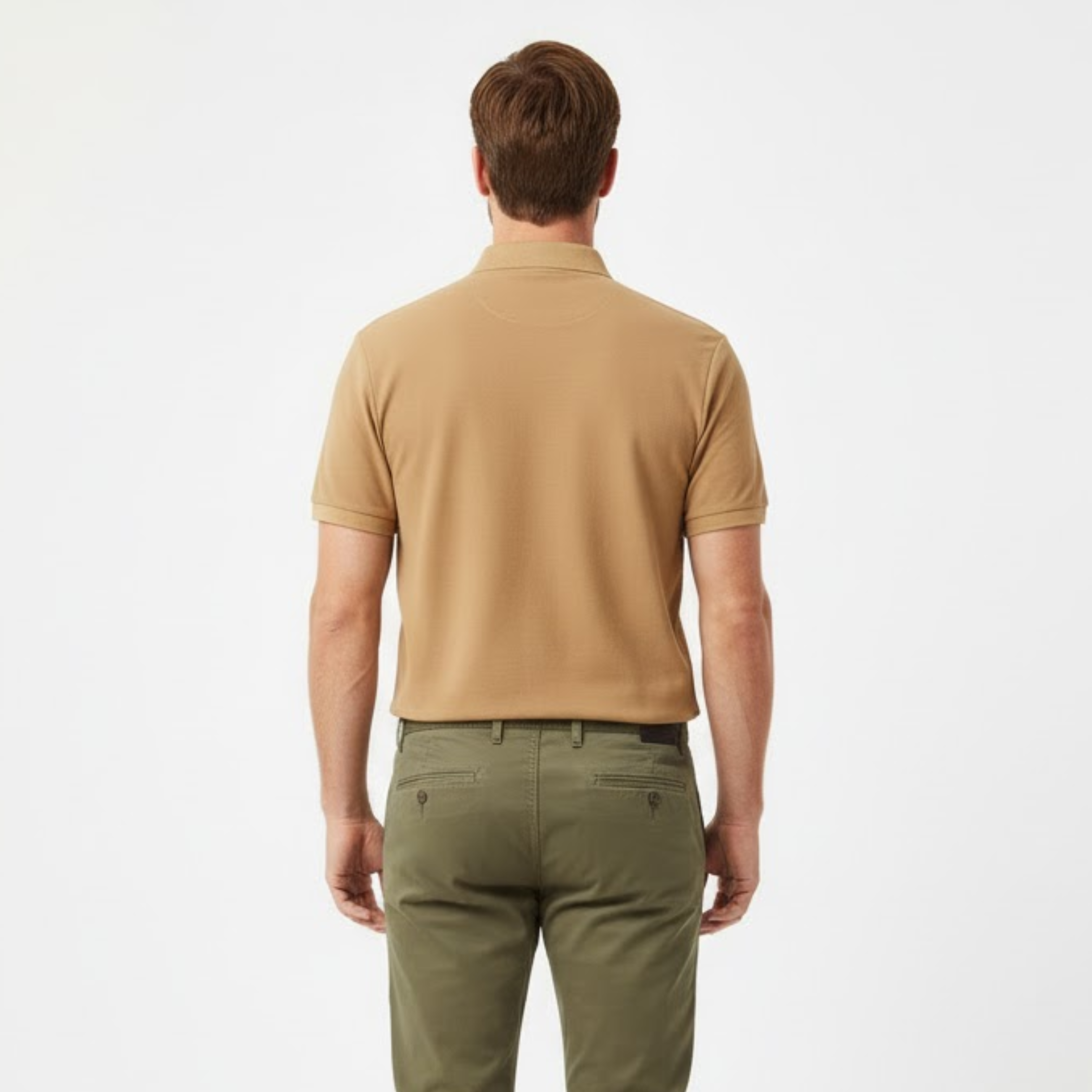 Polo en Coton pour Hommes à Manches Courtes, Coupe Ajustée et Col à Revers Business Chic