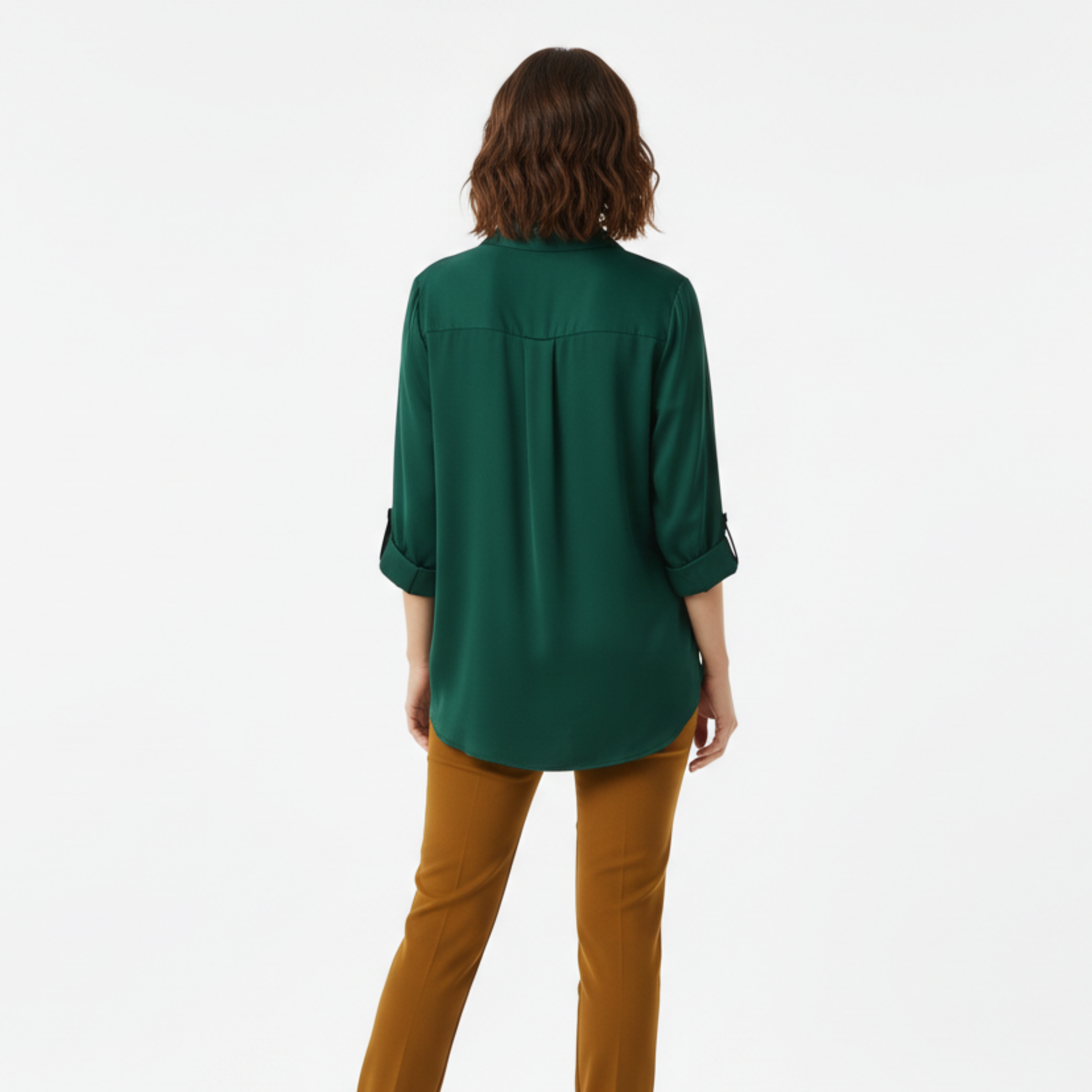 Nagy méretű női hosszú ujjú gombos blúz, bő szabású, hajtókás gallérral