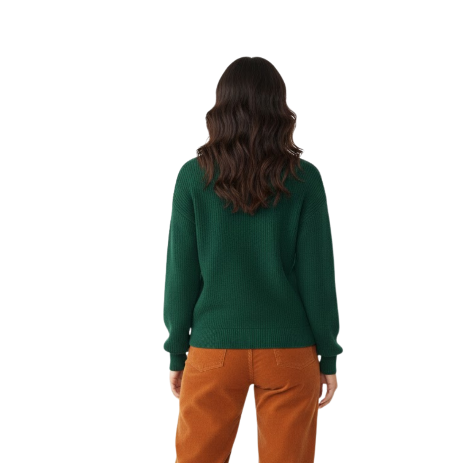 Jersey mujer elegante cuello alto medio cierre de cremallera tejido suave informal