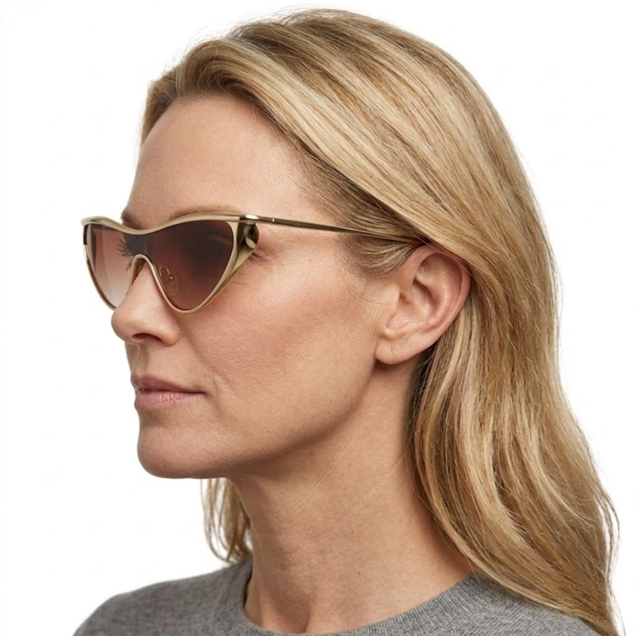 Damen Sonnenbrille im Katzenaugen-Stil aus Metall mit UV400-Schutz
