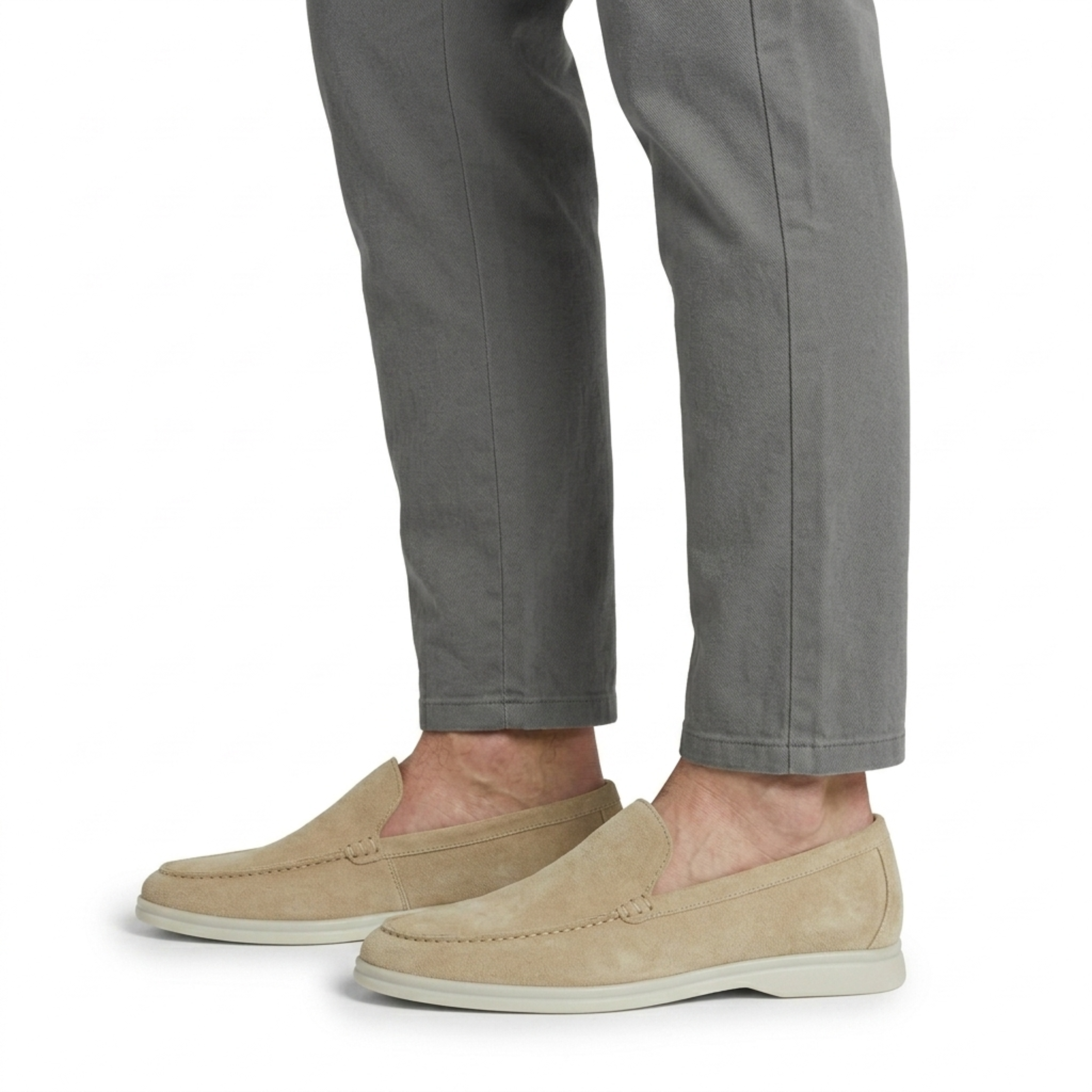 Men's suede moccasins — lightweight and flexible sole — office and everyday use