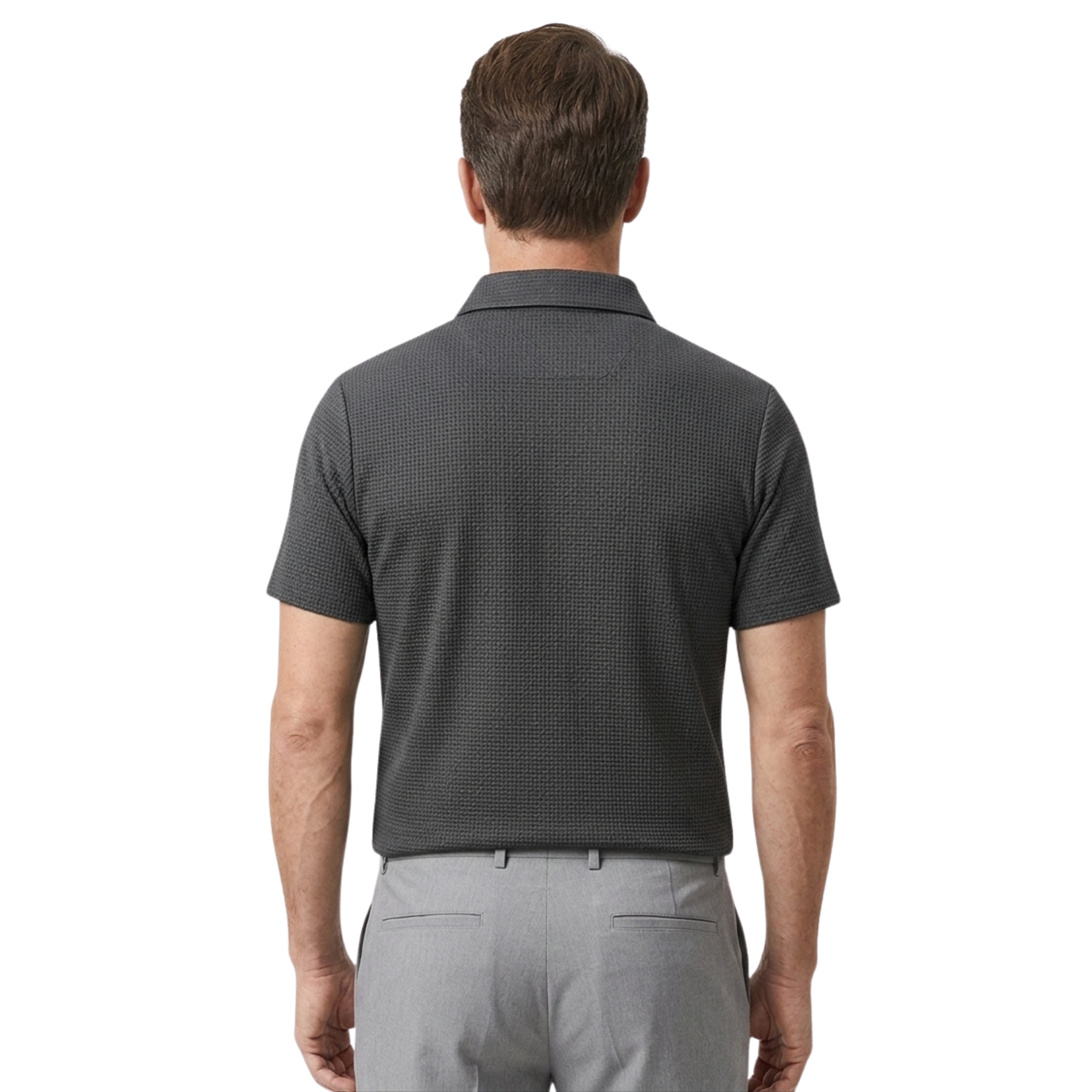 Men's Polo Shirt with Waffle Texture and Short Sleeves — Office & Relaxation