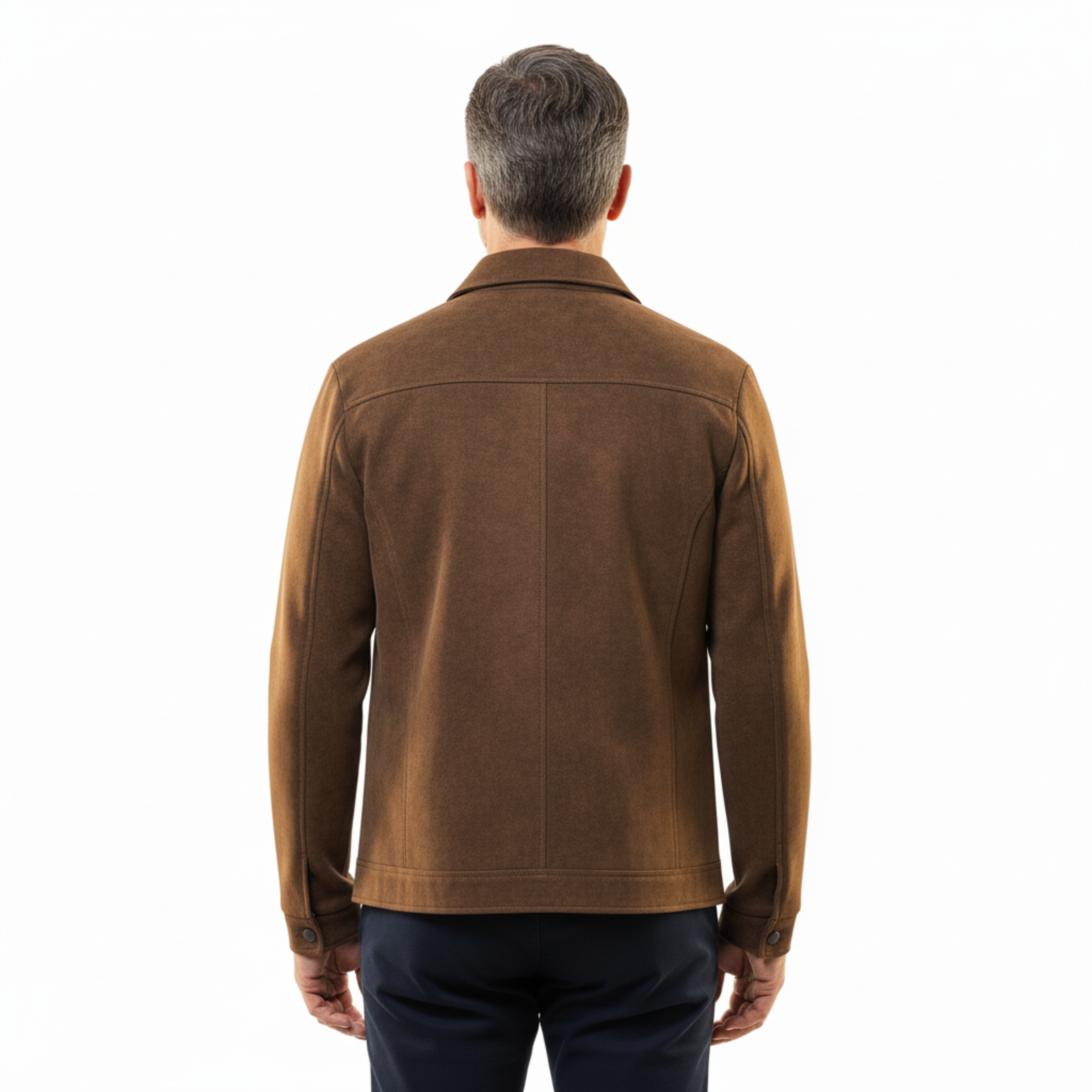 Pánská retro kožená bunda se zipem a několika kapsami