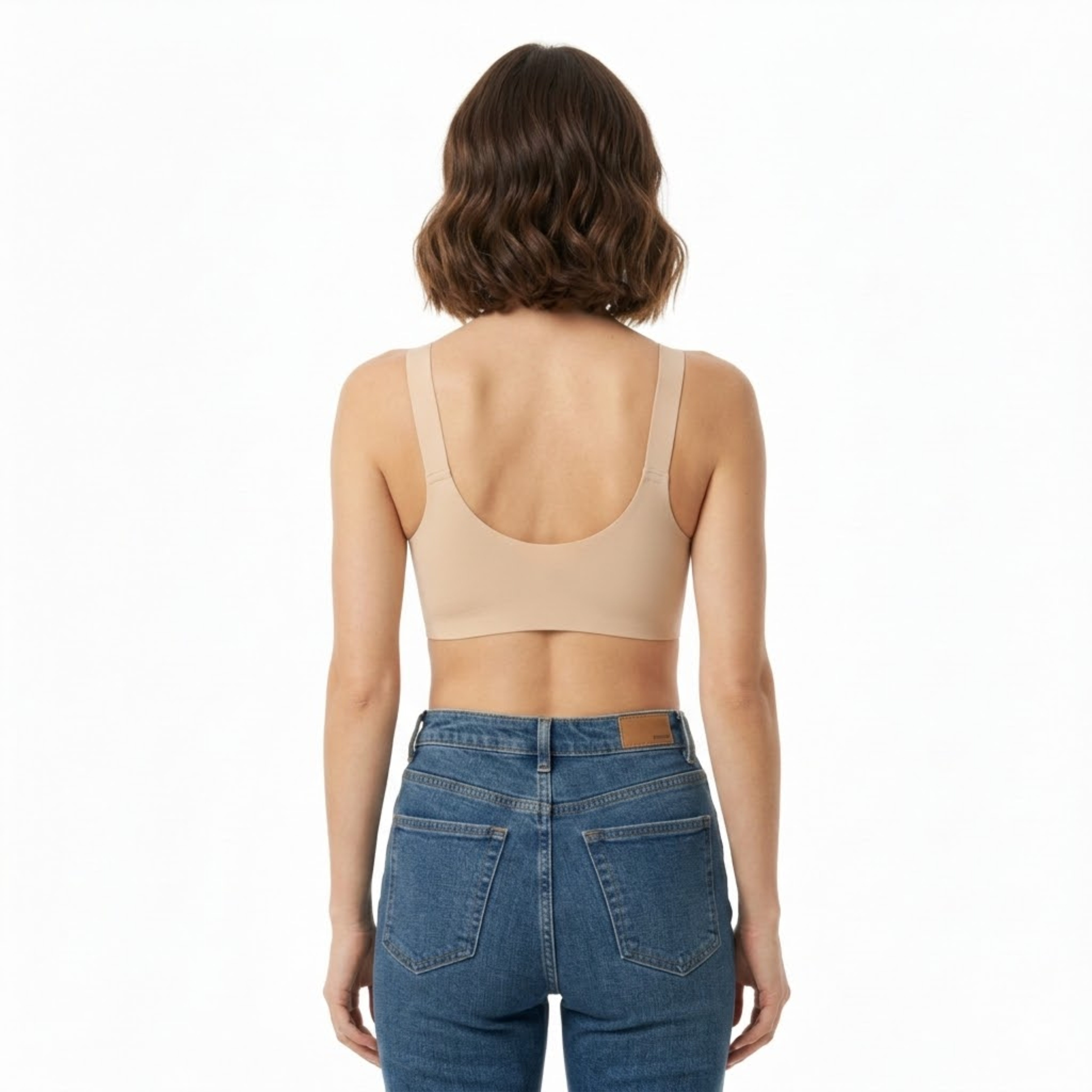 Sujetador push-up sin aros y sin costuras para mujer con tirantes ajustables y cierre de cuatro ganchos