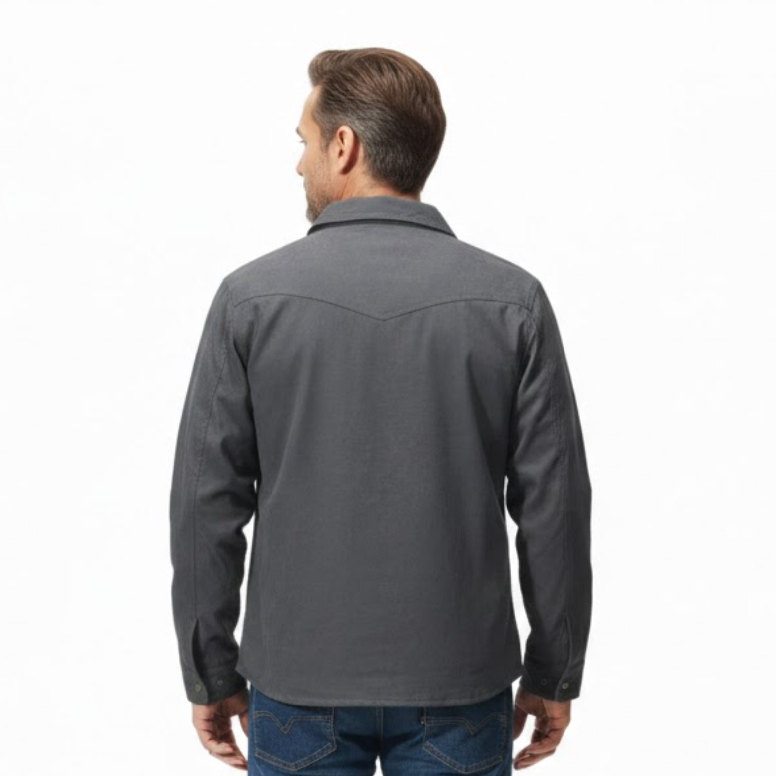 Férfi hőszigetelő ing flanel béléssel és patentgombokkal