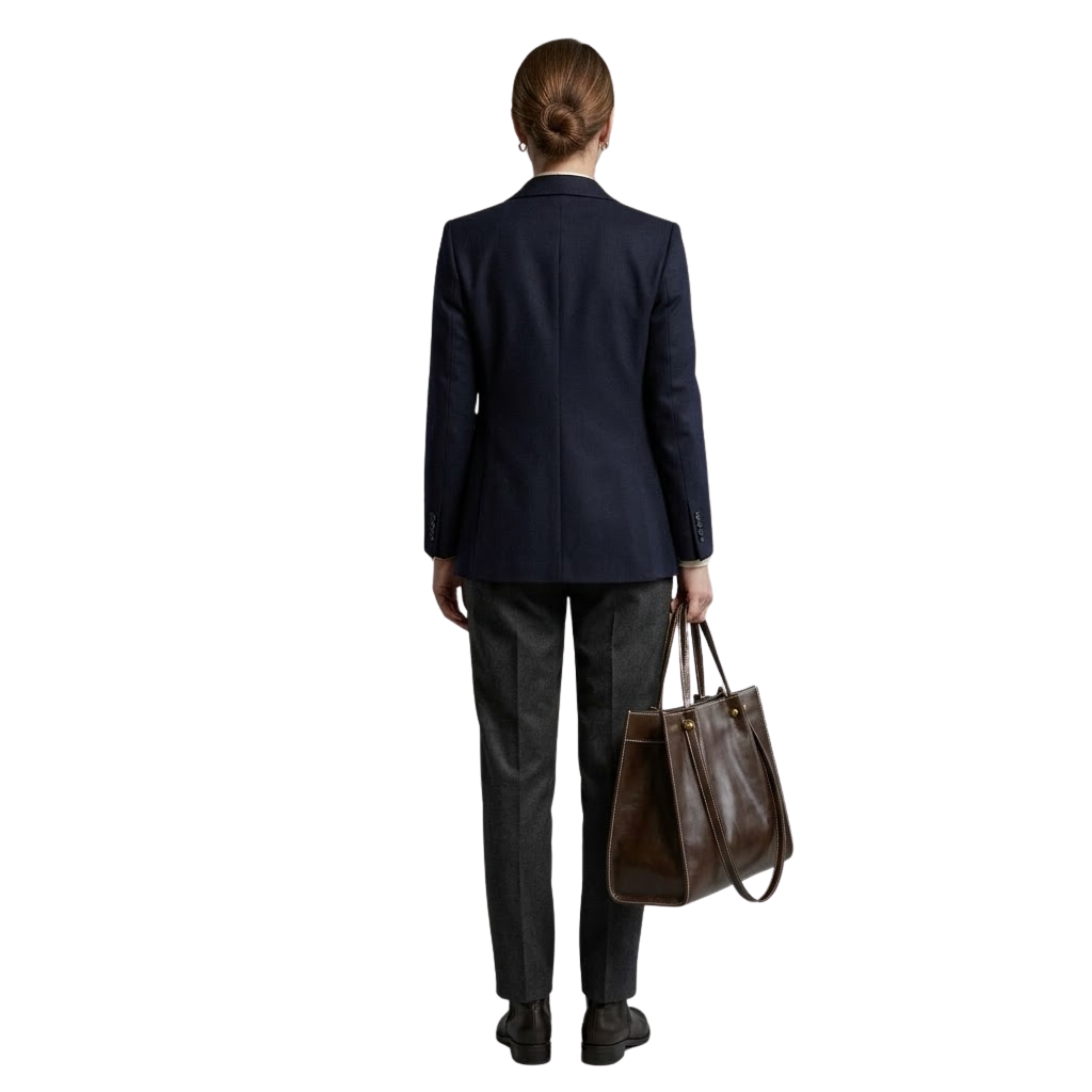 Bolso Tote de Cuero Vegetal con Cierre de Cremallera y Correa para Mujeres