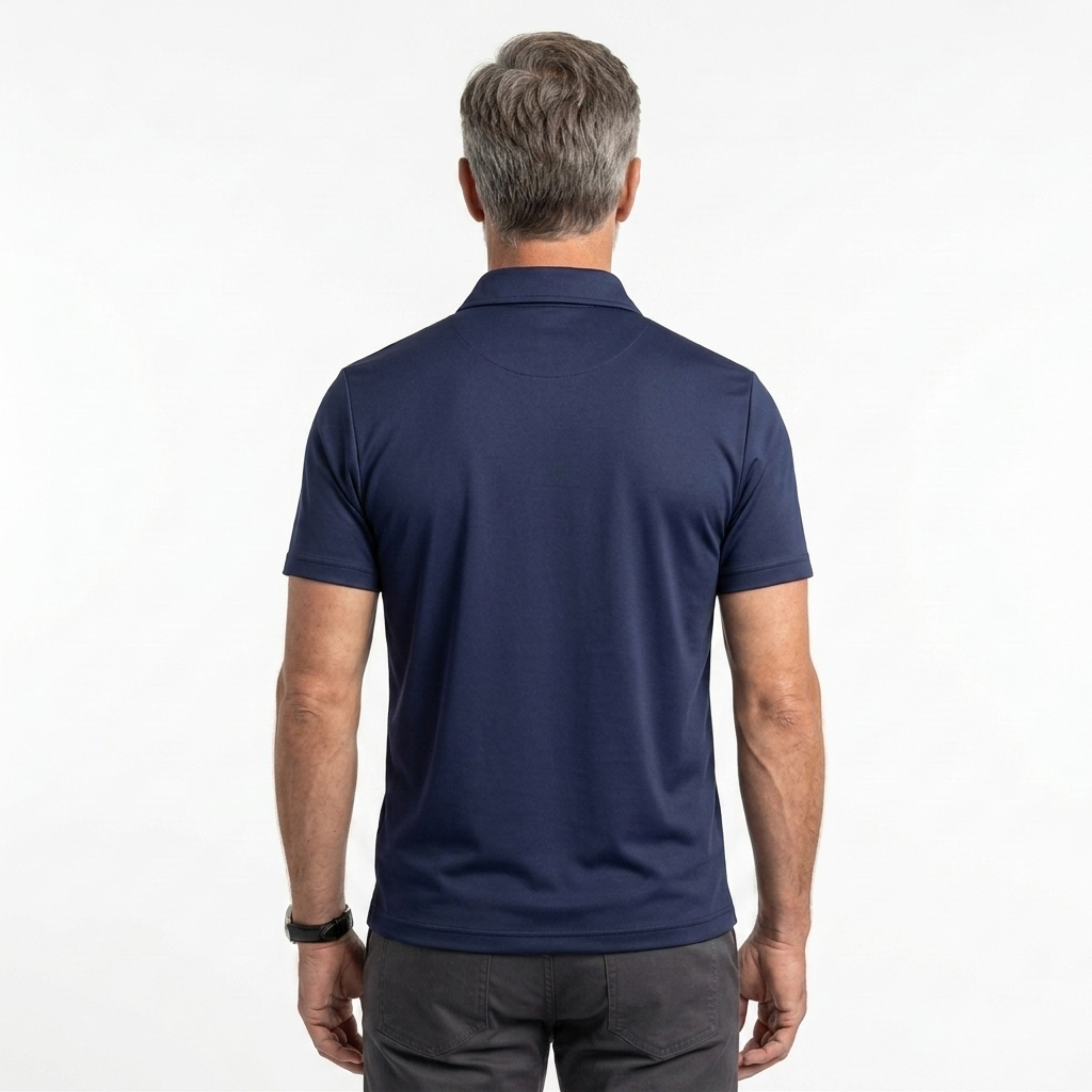 Men's polo — technical fabric — slim fit — casual wear
