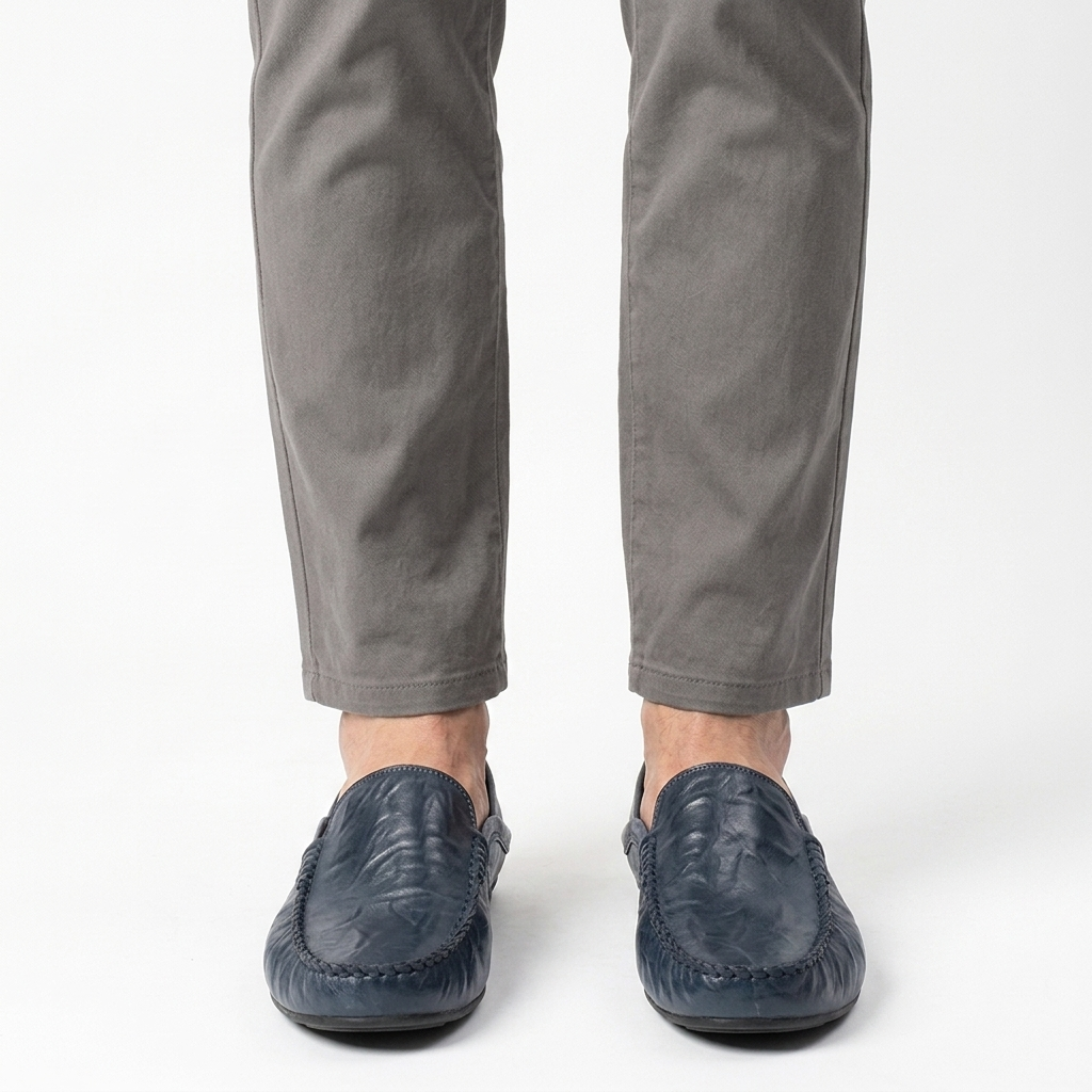 Men's leather moccasins — foldable heel — travel and casual style