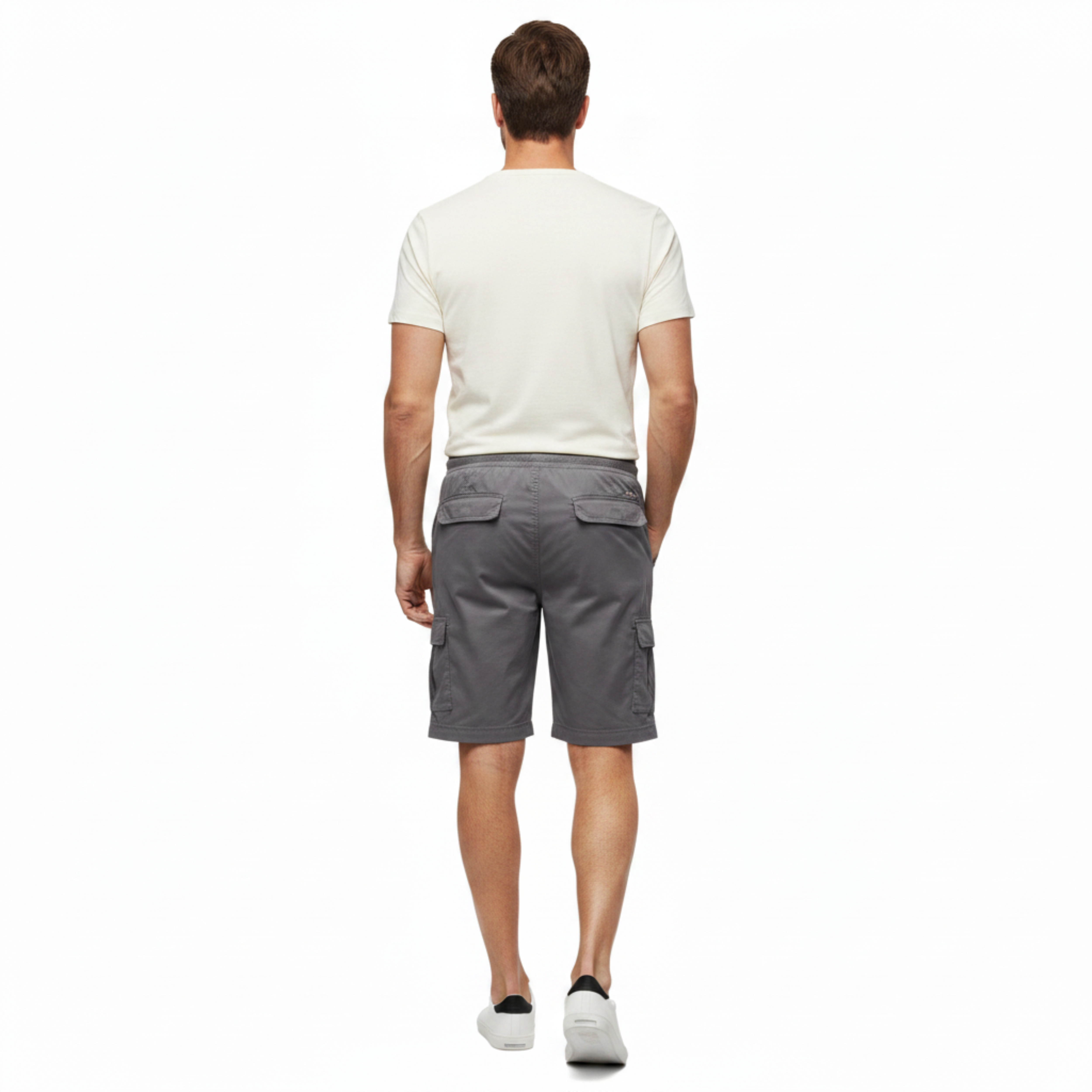 Herren Cargo-Shorts aus Baumwolle mit elastischem Bund und Kordelzug