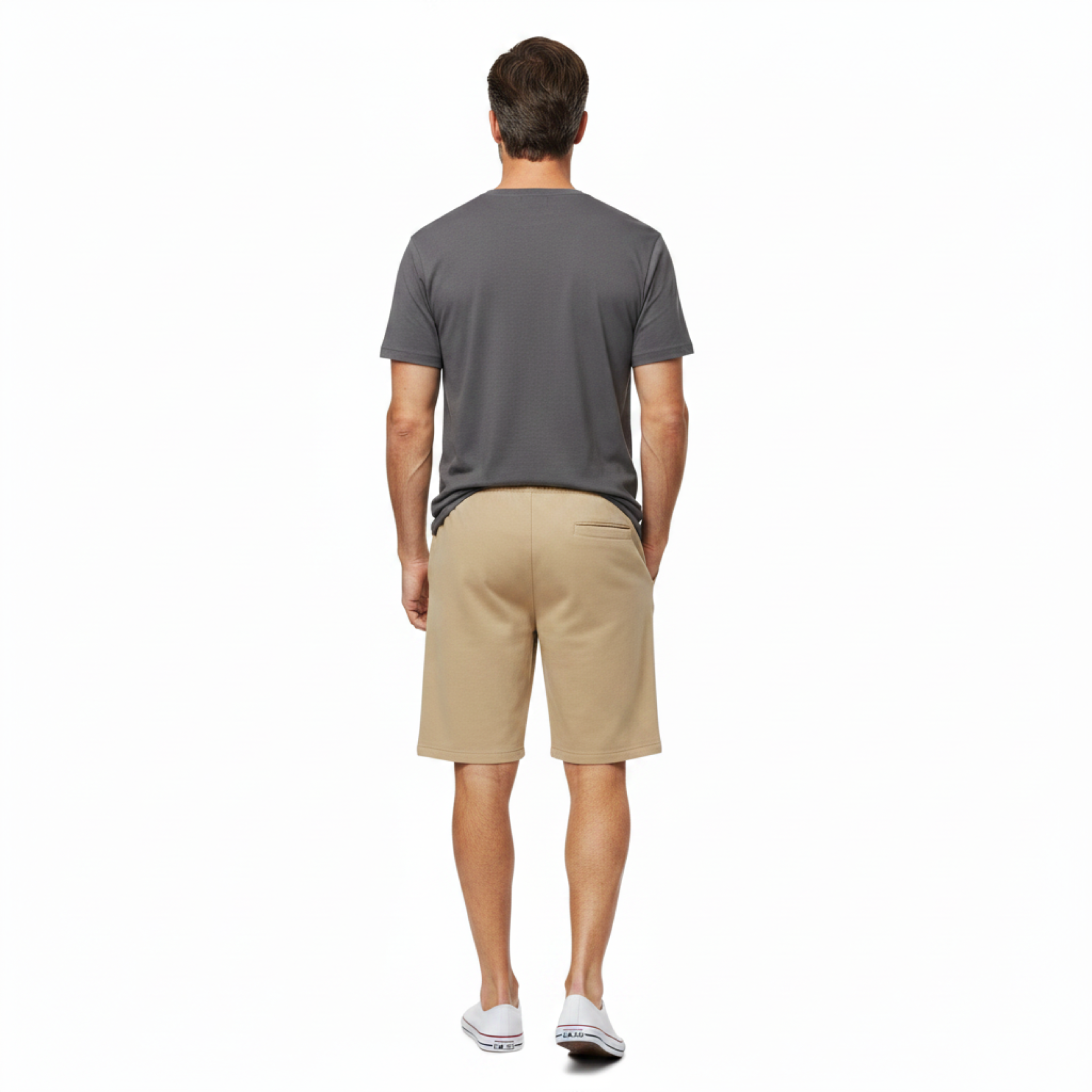 Pantaloni scurți sport pentru bărbați cu talie elastică și șnur de ajustare