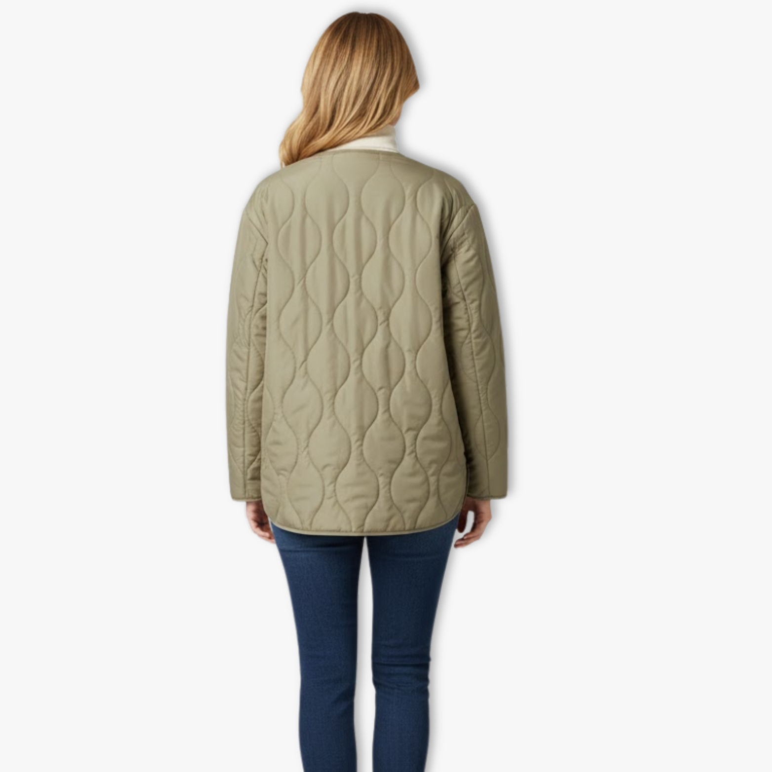 Steppjacke Damen taillierter Schnitt Rautenmuster Stehkragen