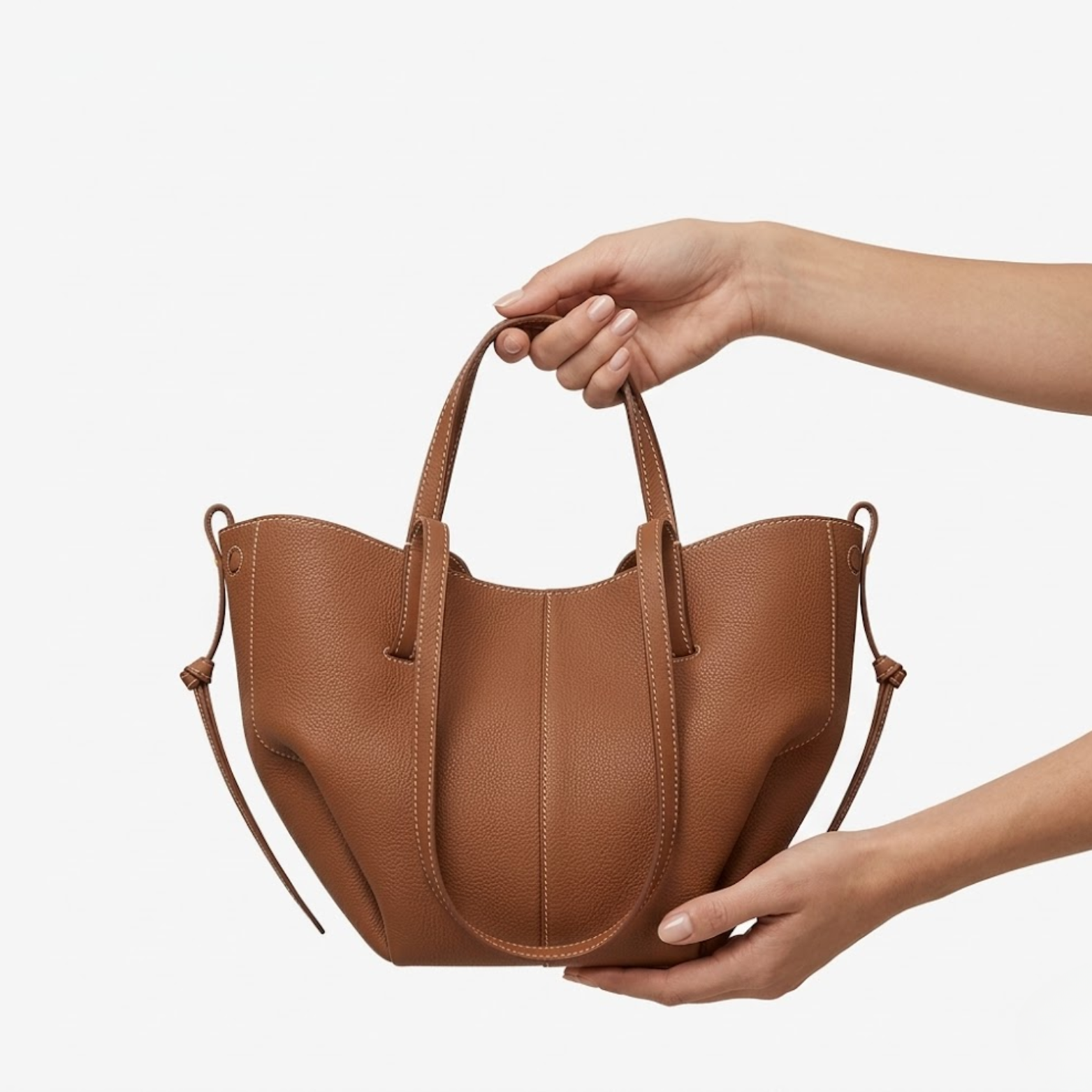 Nagy Kapacitású Bőr Kézitáska Női Ráncolt Szárnyakkal