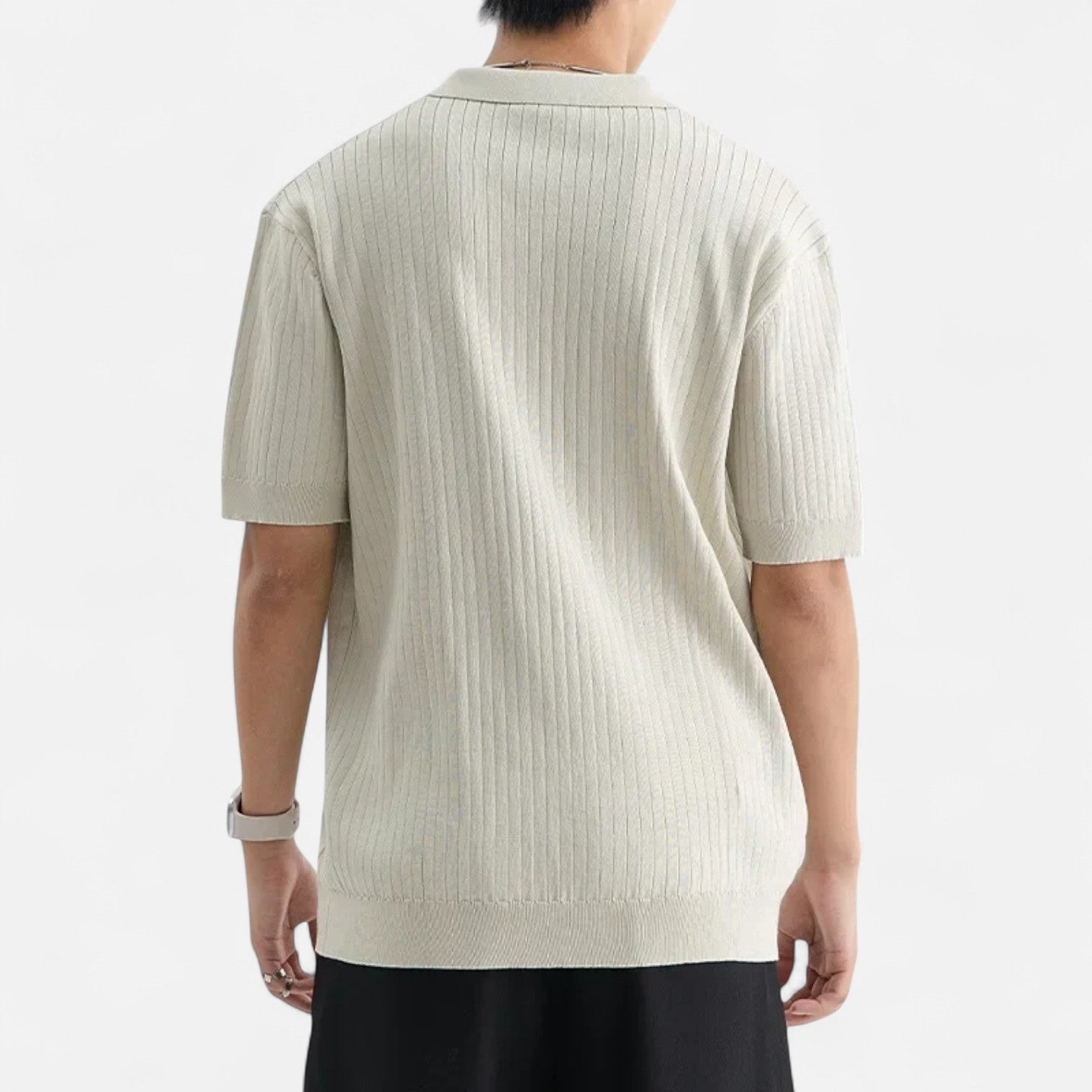 Ancienne Monde | Polo en Soie pour Homme – Manches Courtes Respirantes pour une Élégance Estivale