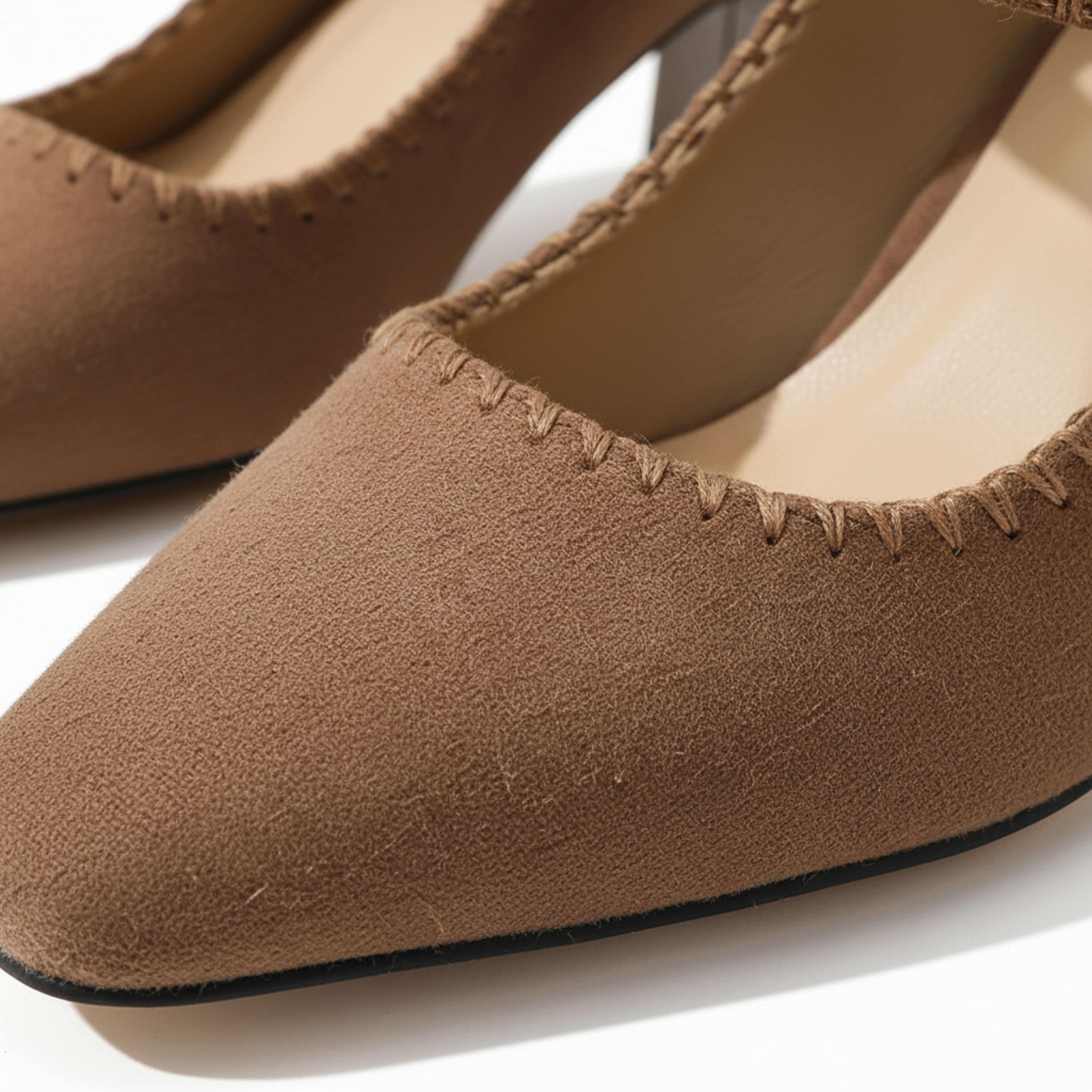 Pointed Toe Suede Pumps with Adjustable Ankle Strap for Women
