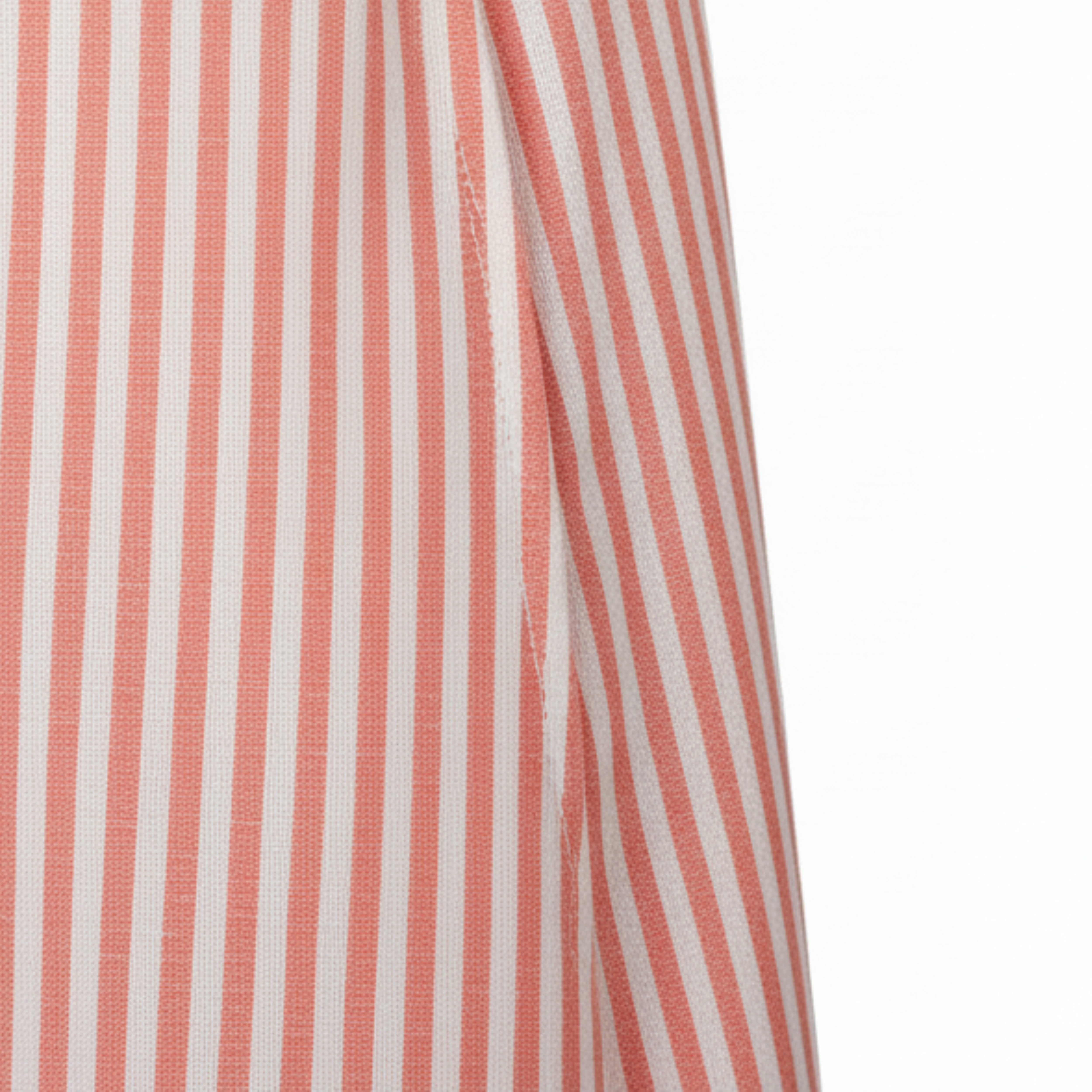 Vestito camicia a righe midi con colletto classico e maniche a tre quarti