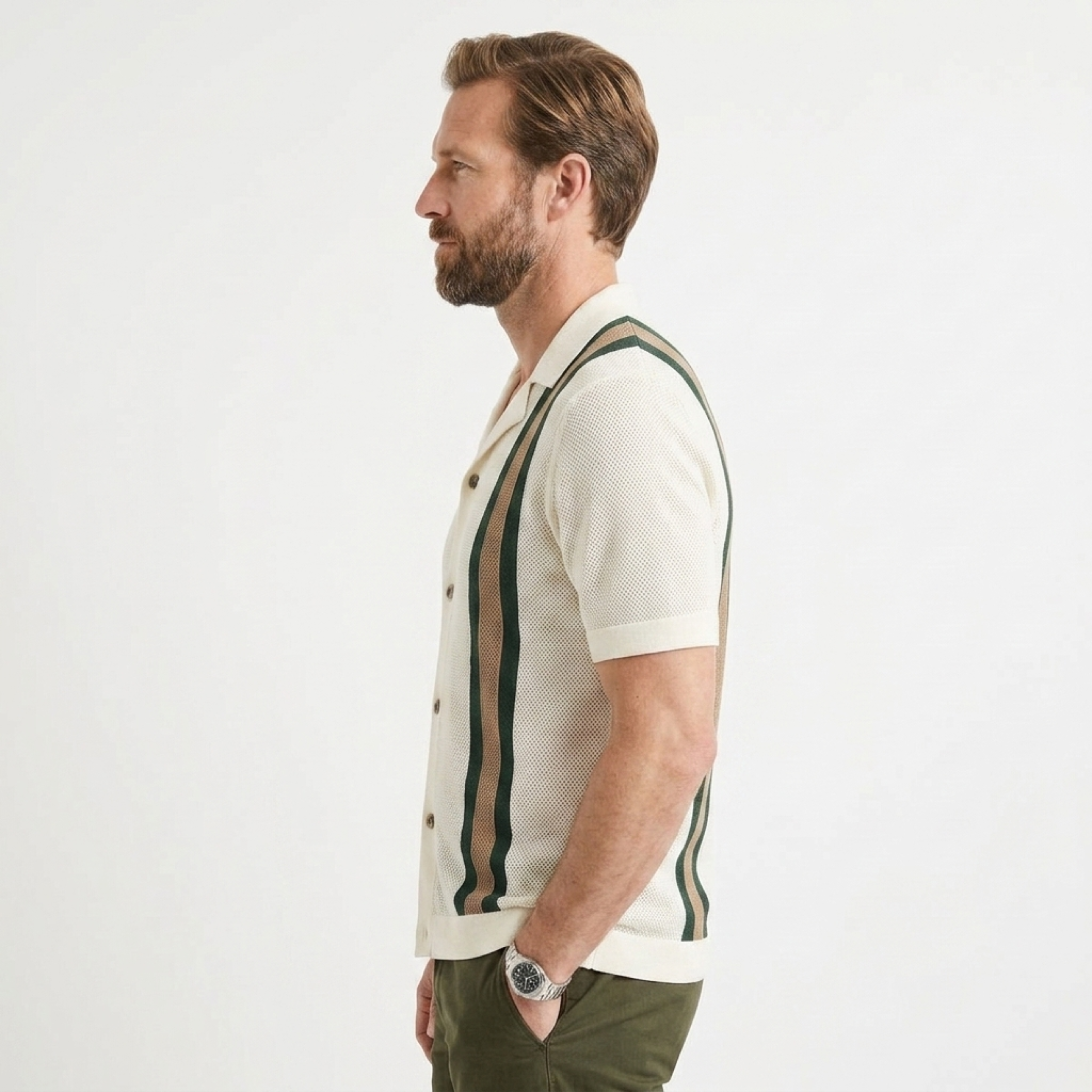 Jersey de punto a rayas para hombre — vacaciones