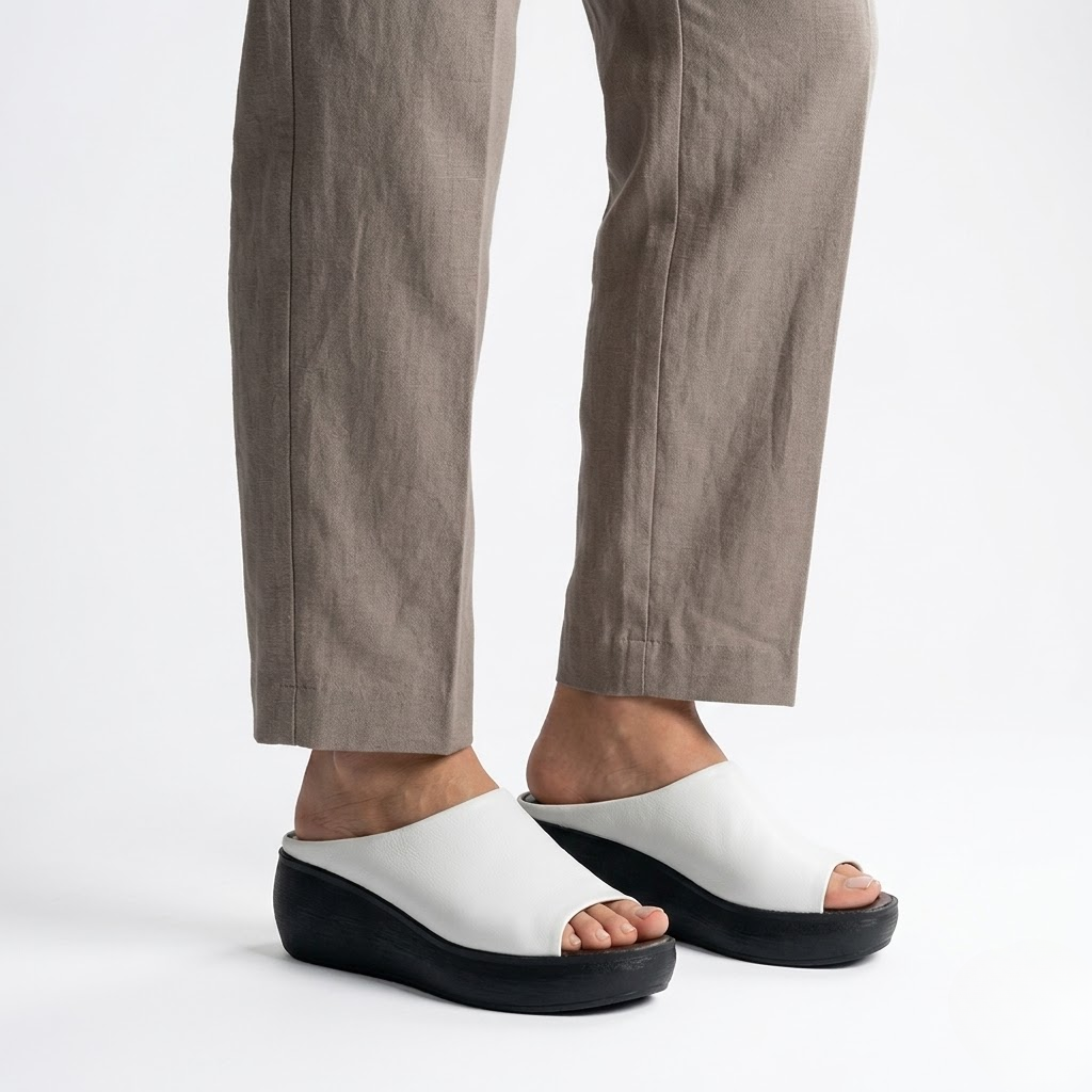 Sandalias de plataforma para mujer con punta abierta y suela compensada