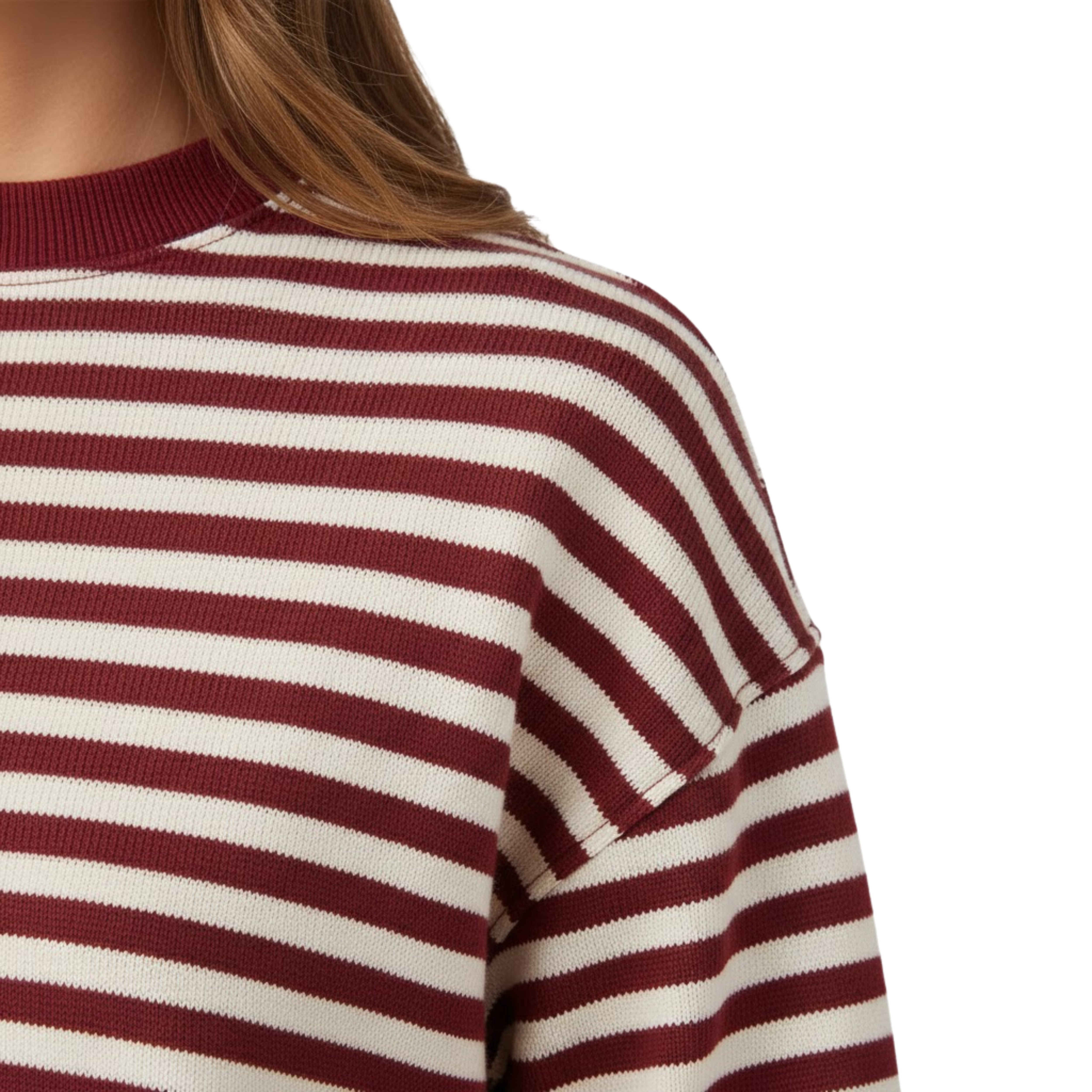 Dámske pruhované tričko s dlhým rukávom, voľného strihu, s okrúhlym výstrihom a vintage streetwear štýlom
