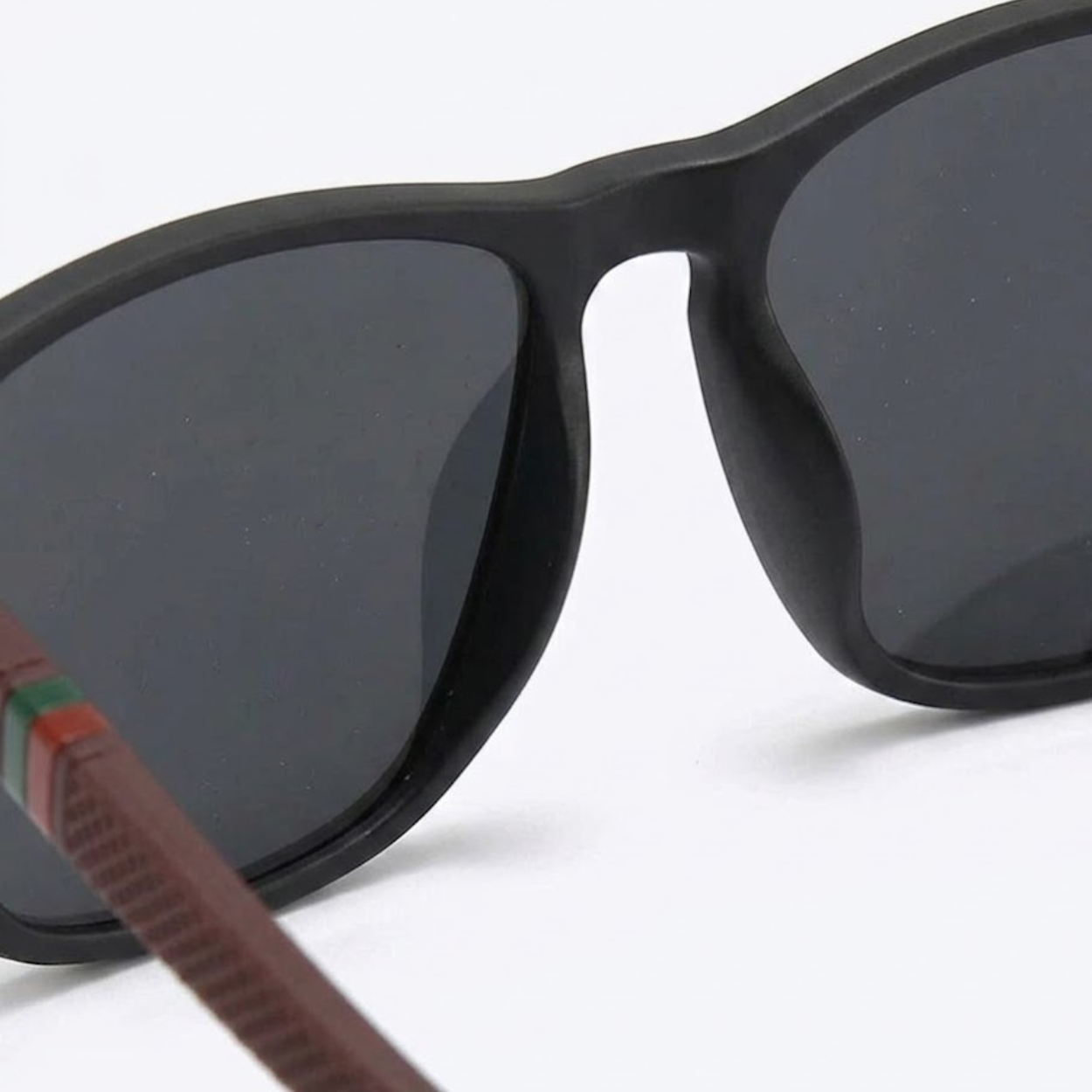 Polarized Square Sunglasses with Non-Slip Temples and Spring Hinges