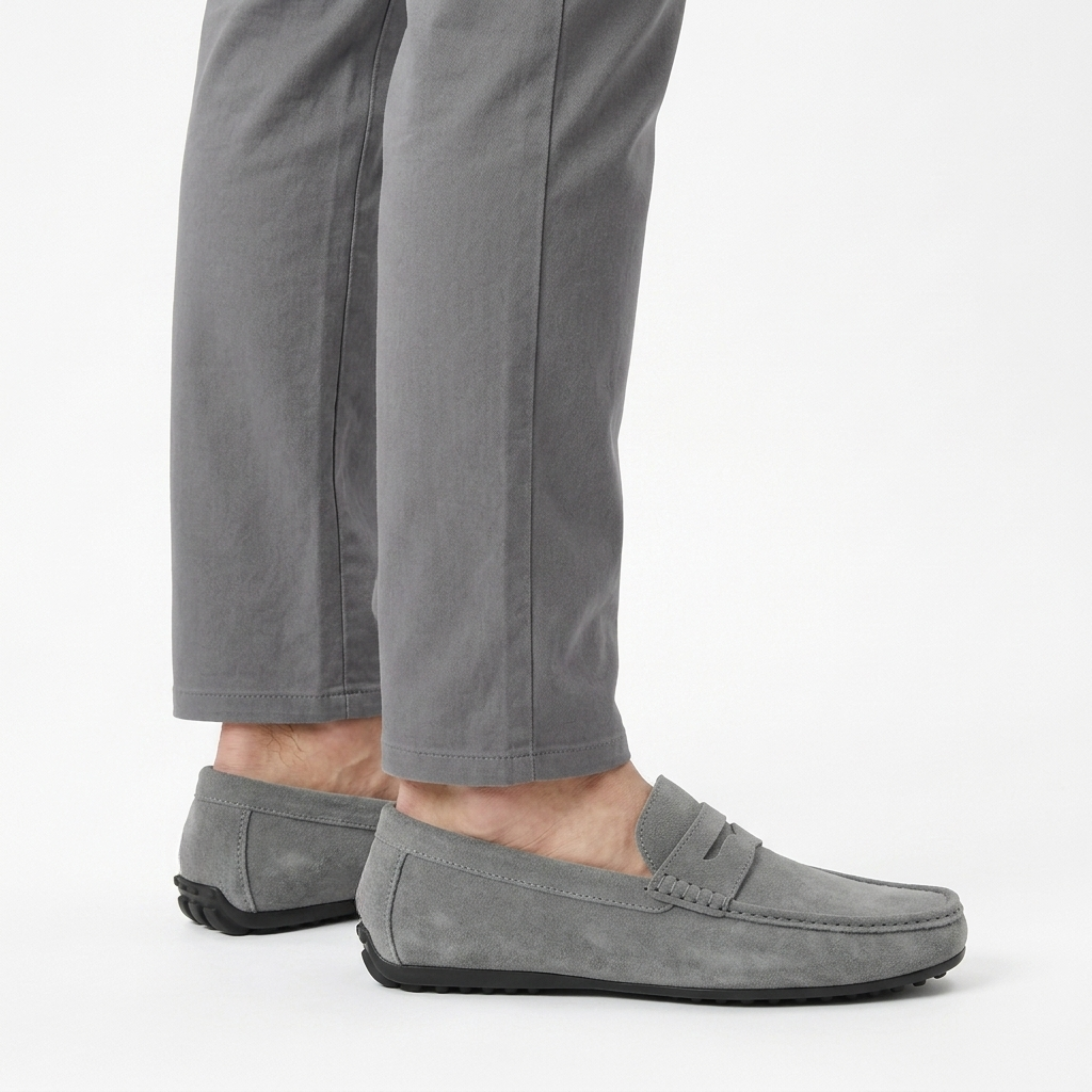 Men's Suede Loafers — Penny Strap — Casual Everyday Style