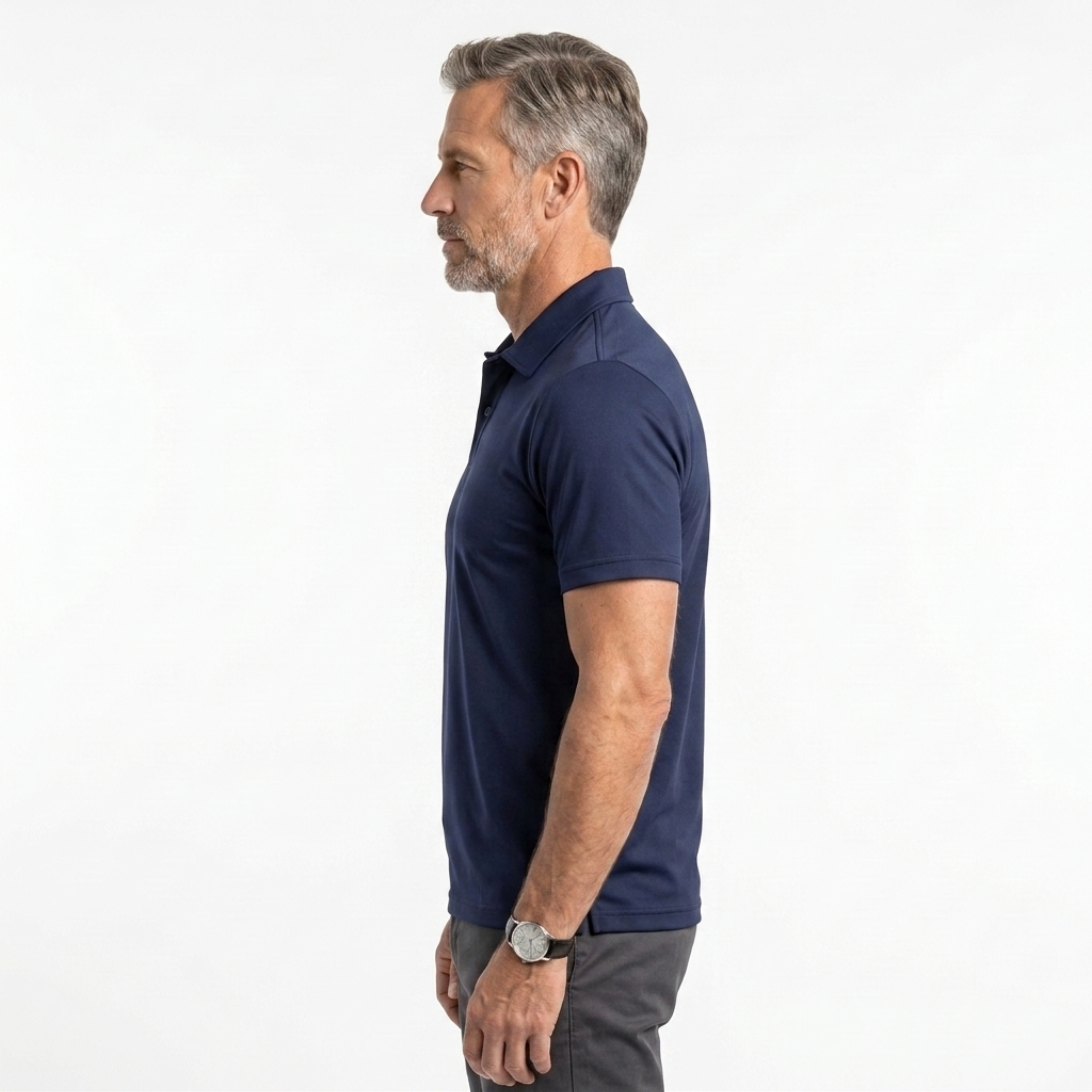 Men's polo — technical fabric — slim fit — casual wear