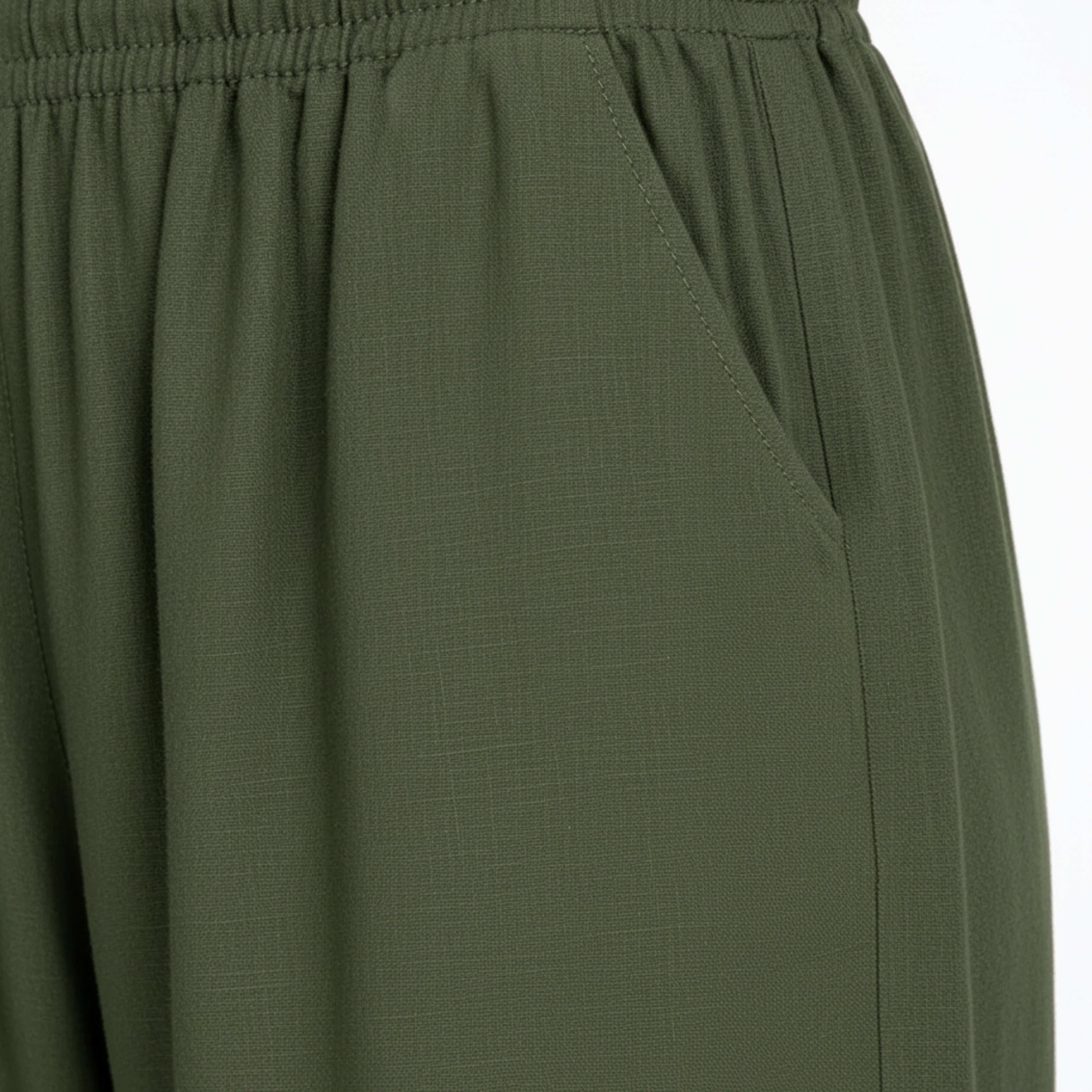 Capri-Hose mit weitem Bein, elastischem Bund und schrägem Saum für Damen
