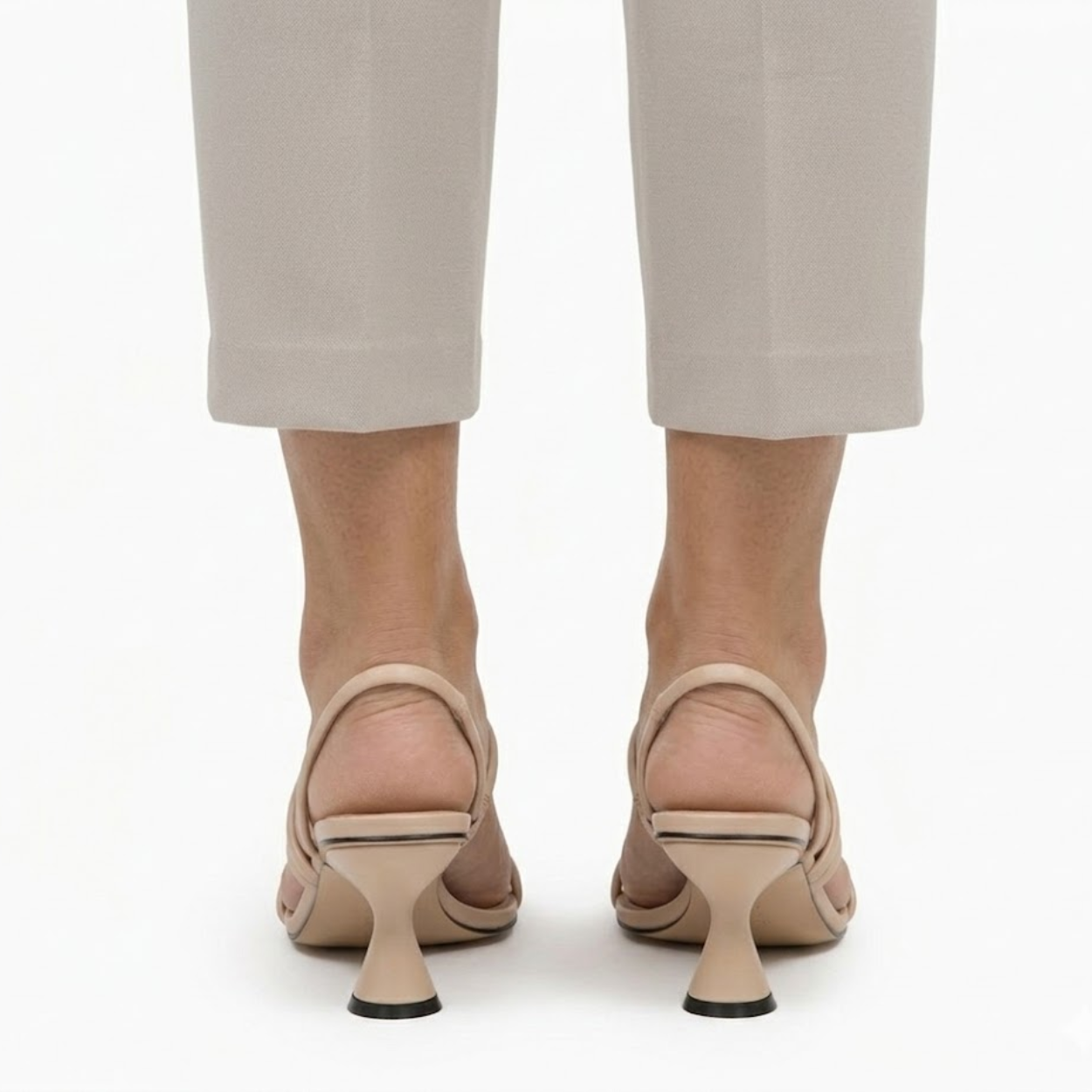 Sandalias de Tacón Alto para Mujer con Múltiples Tiras y Tacón Acampanado