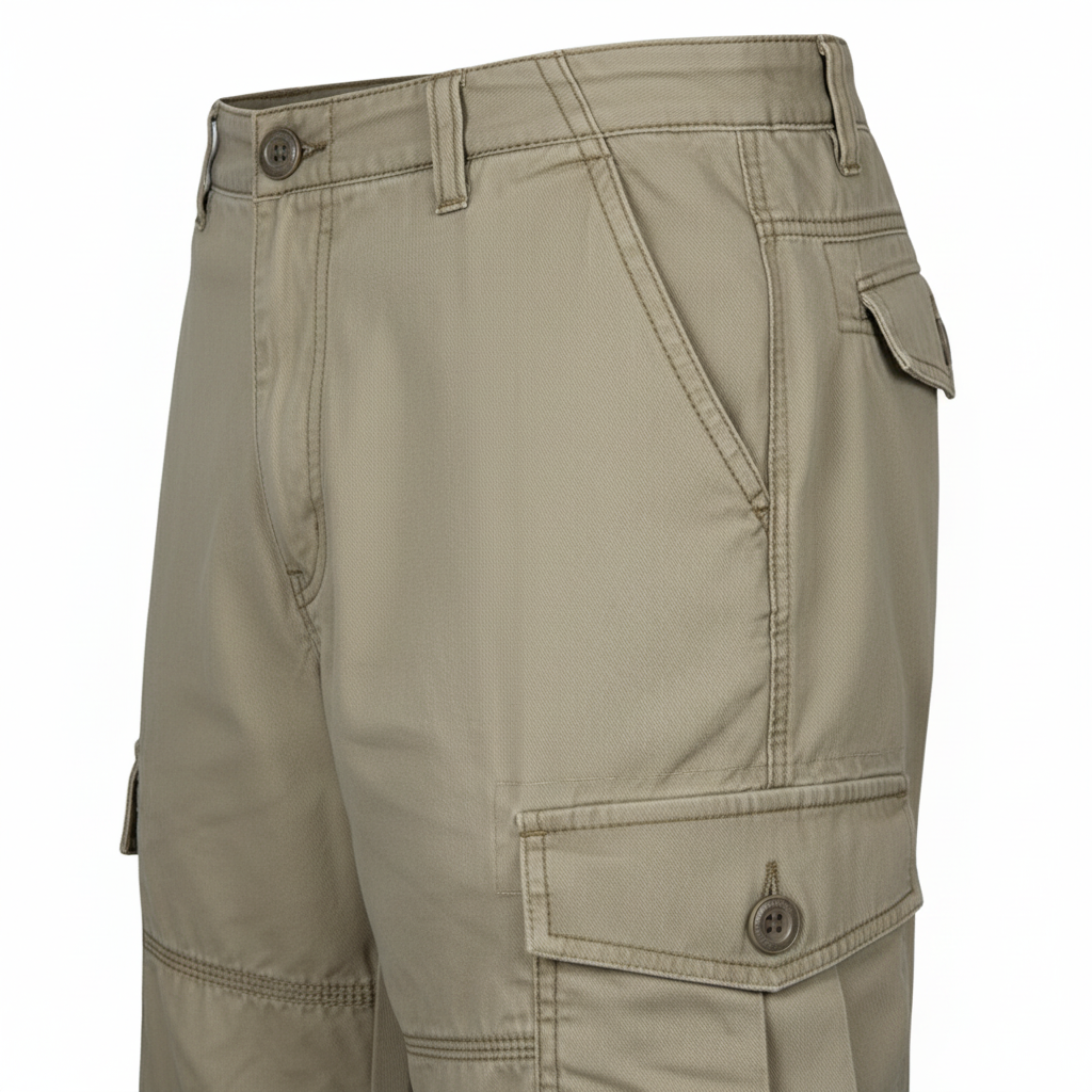 Pantalón Cargo 3/4 para Hombre con Múltiples Bolsillos y Corte Casual