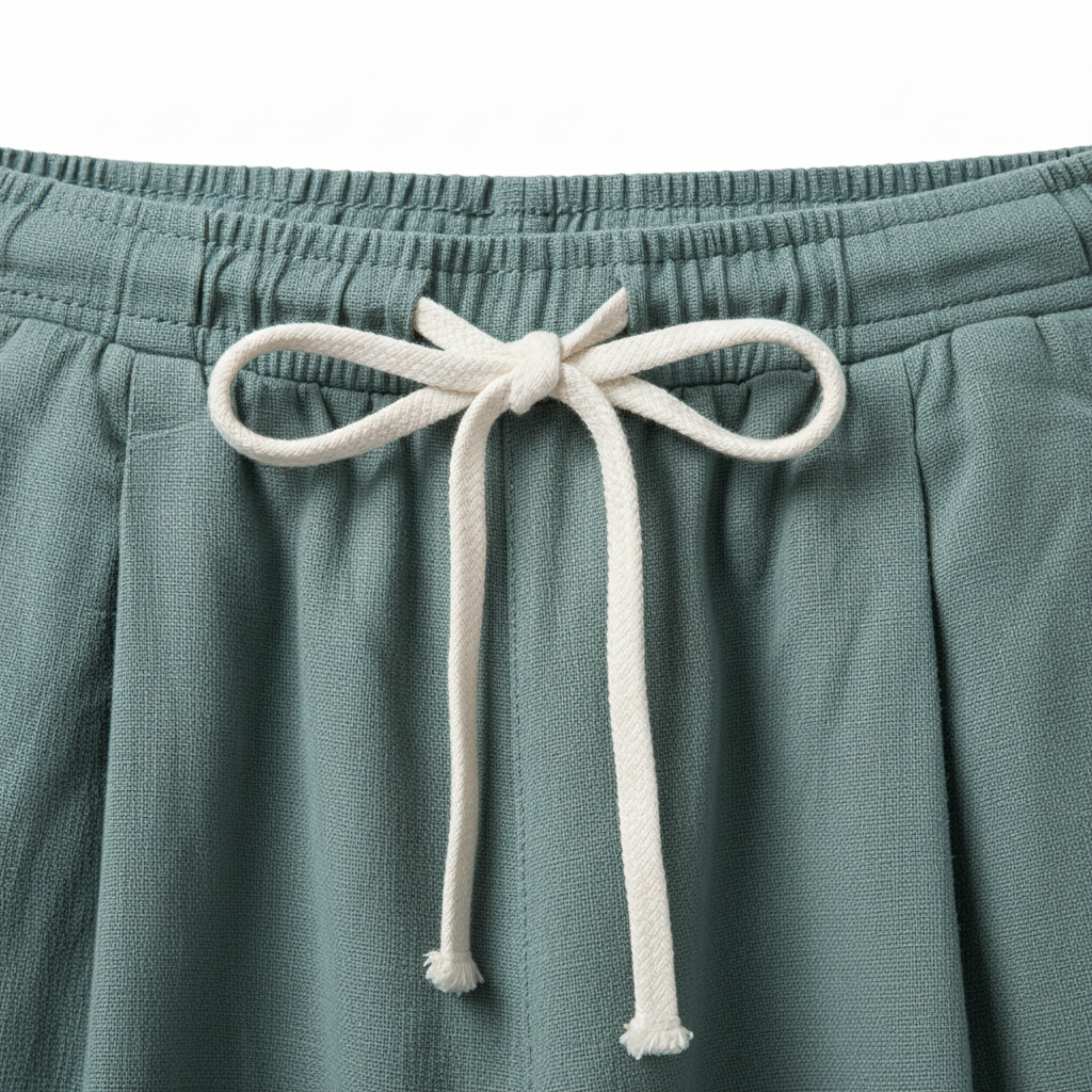 Men's Linen Capri Pants Relaxed Tapered Fit with Elastic Waistband