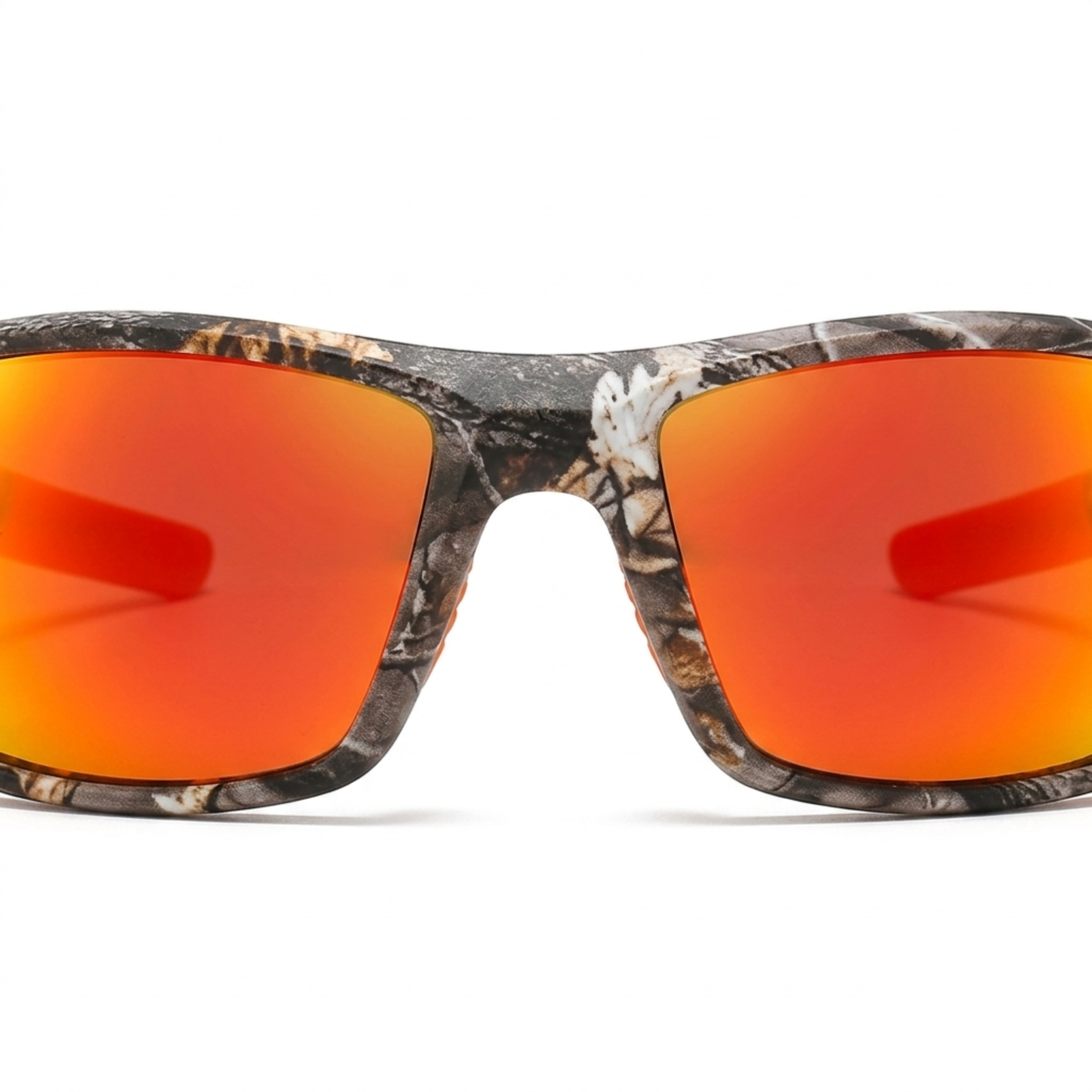 Sport sunglasses — polarized lenses and camouflage frame