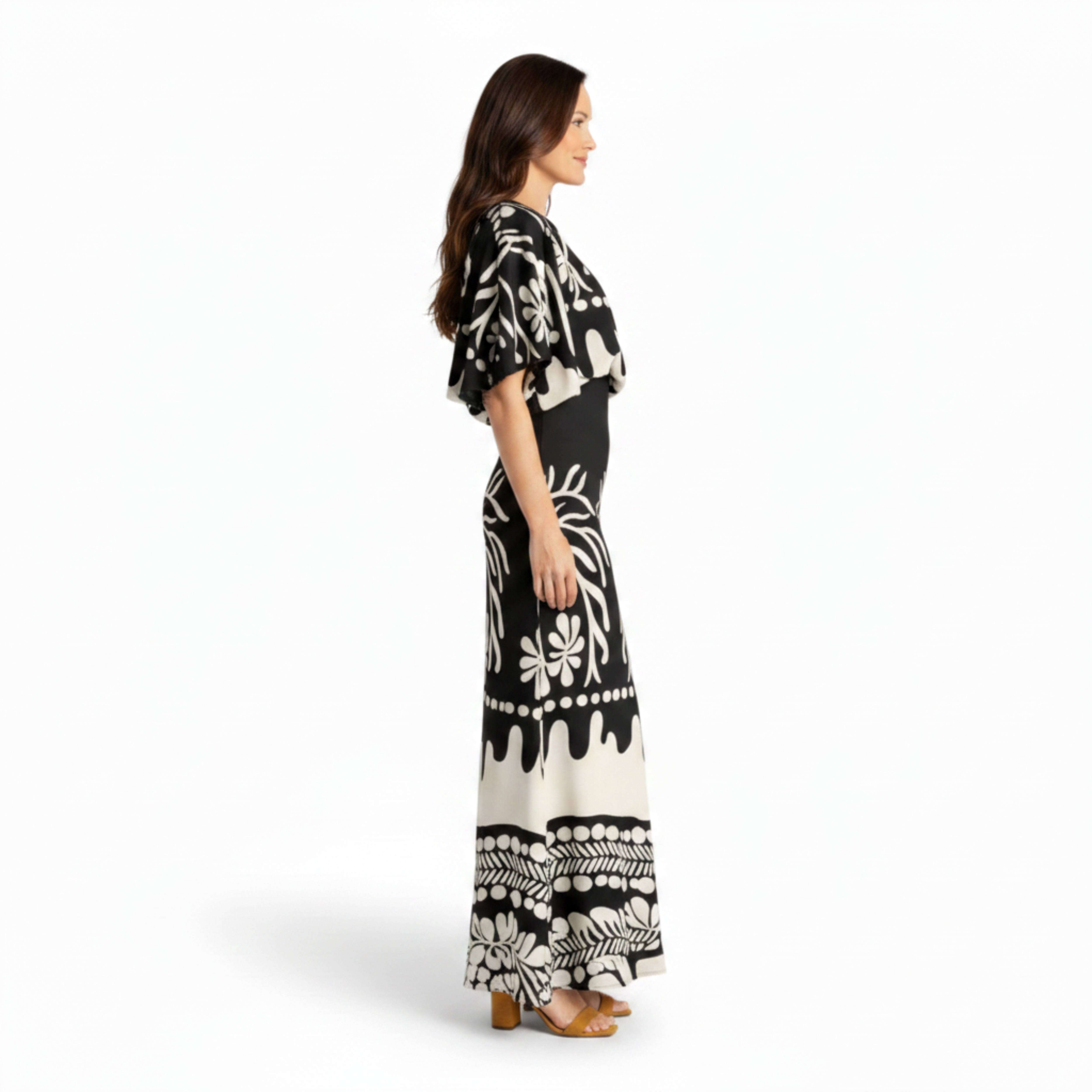 Ensemble Femme de Blouse et Jupe Longue Maxi à Motif Imprimé Deux Pièces