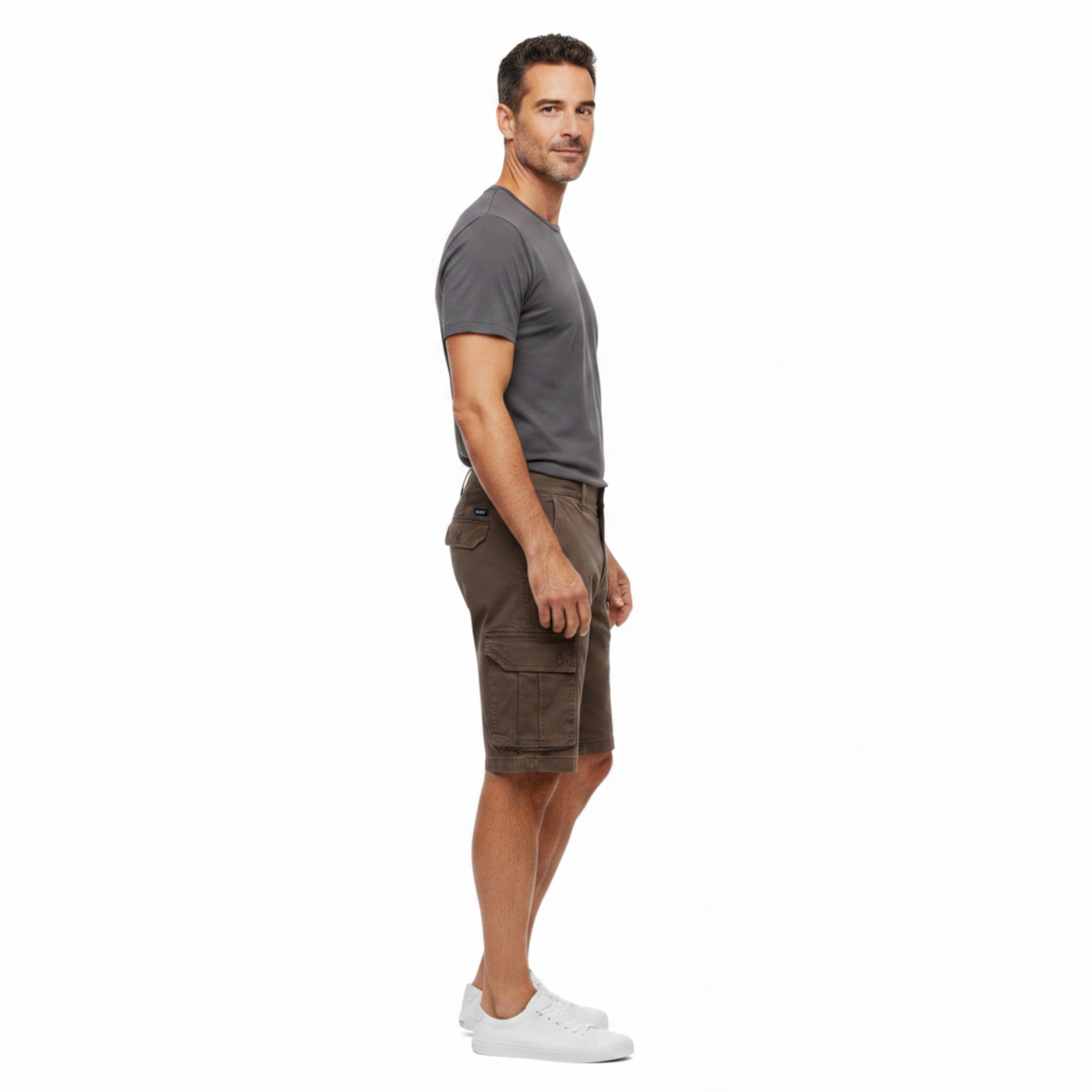 Short de Style Militaire pour Homme avec Poches de Rangement et Coupe Ample