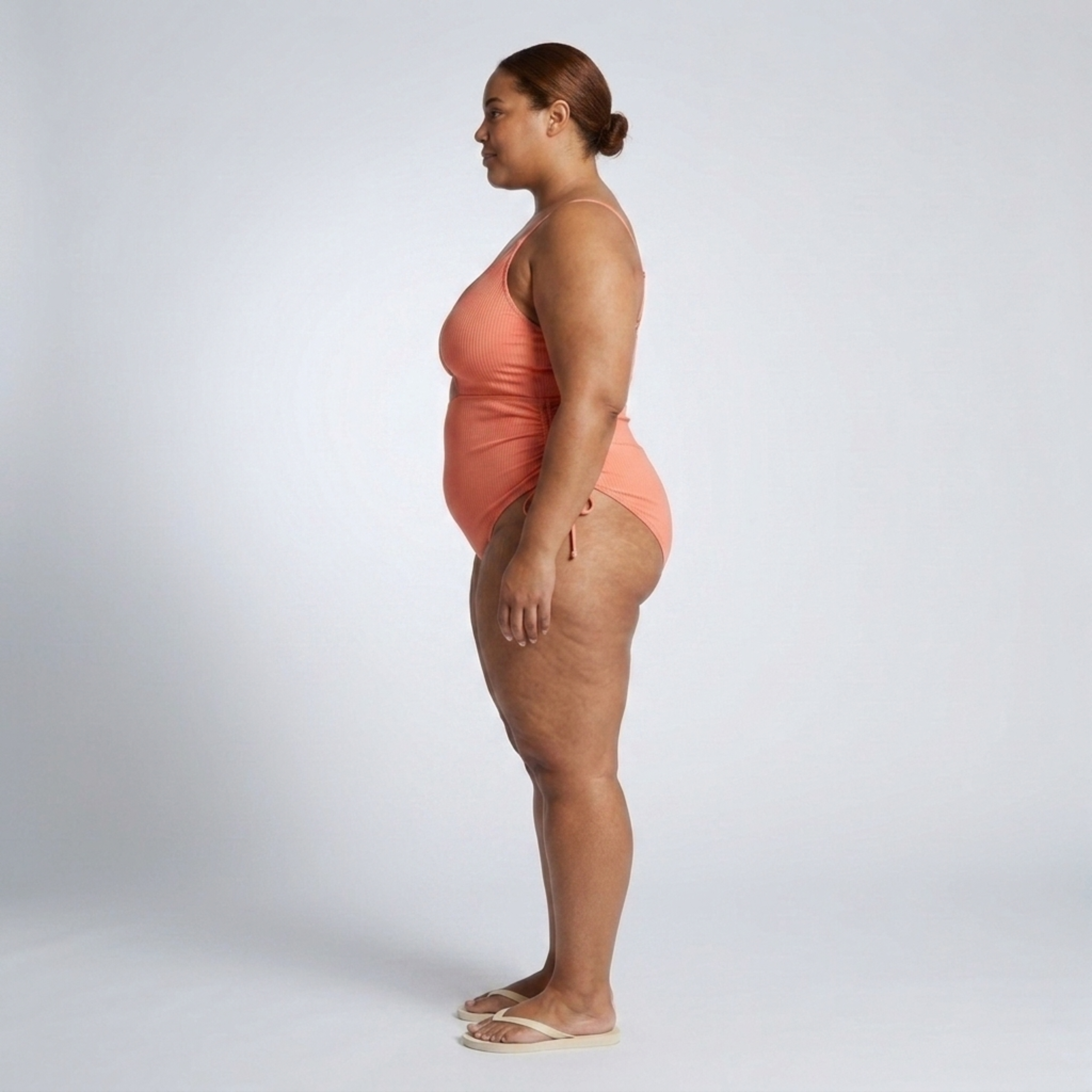 Costume da bagno intero taglia grande da donna con ritagli e arricciature