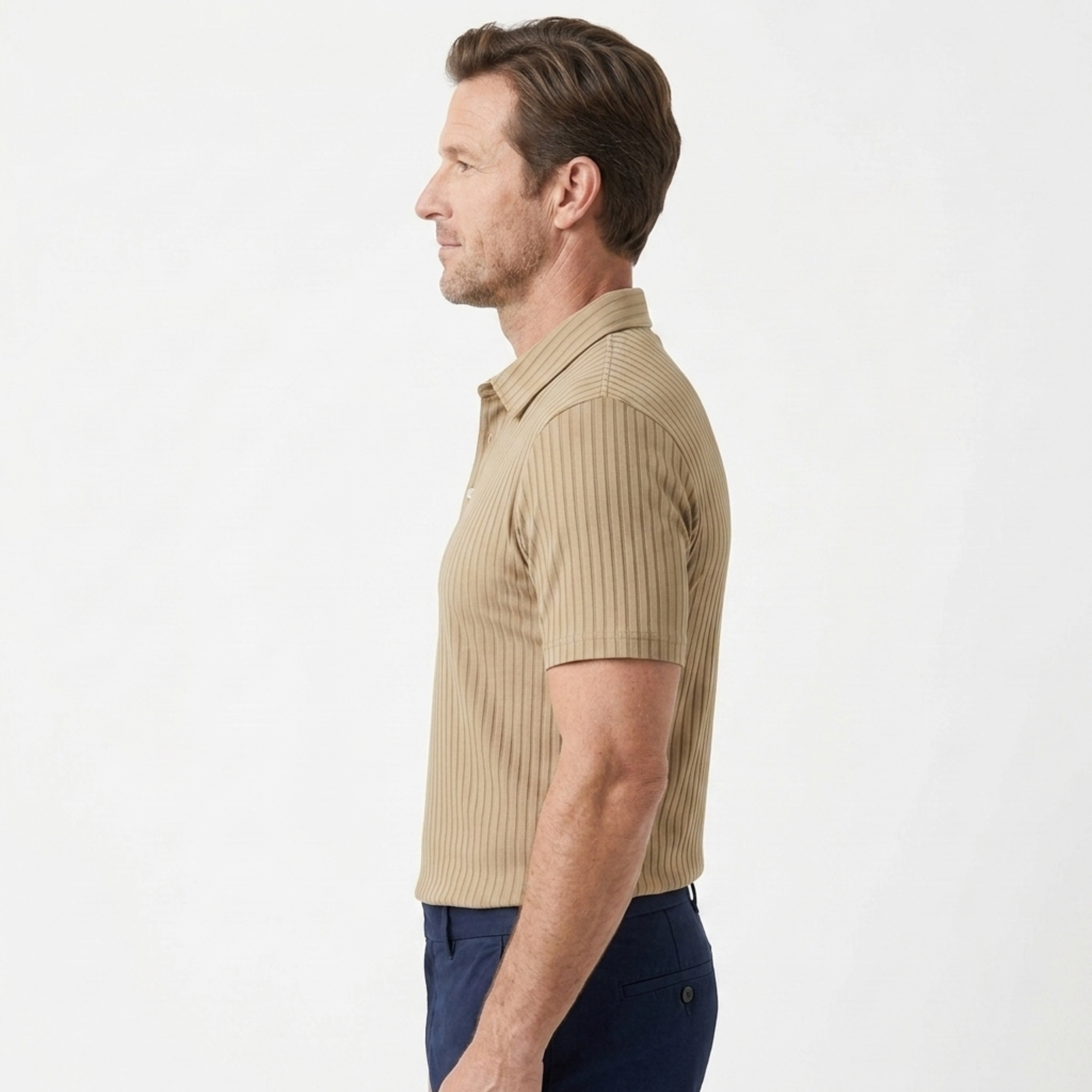 Polo para hombre — tejido texturizado — estilo casual