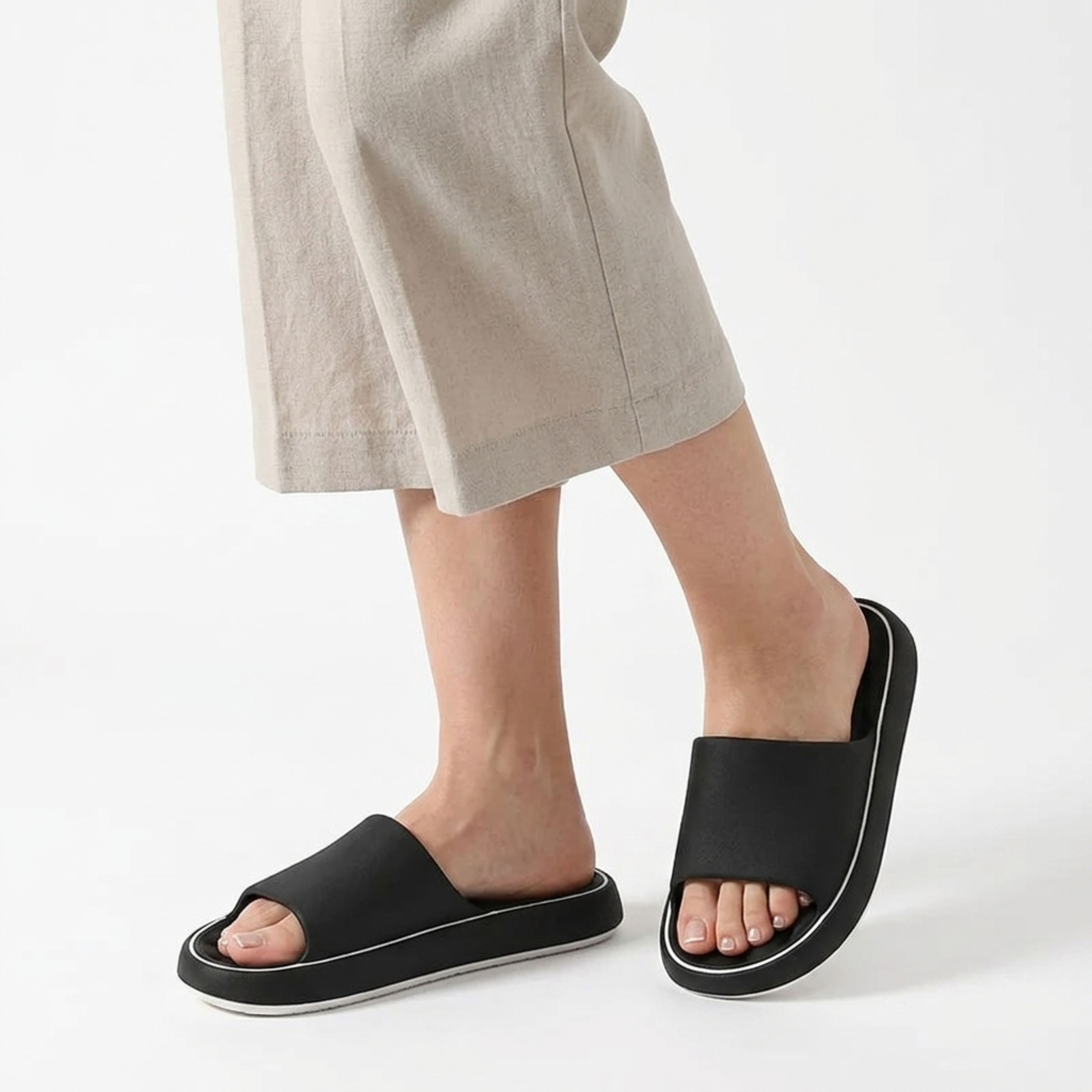 Badeclogs – dicke, gepolsterte Sohle – Sommer und Zuhause