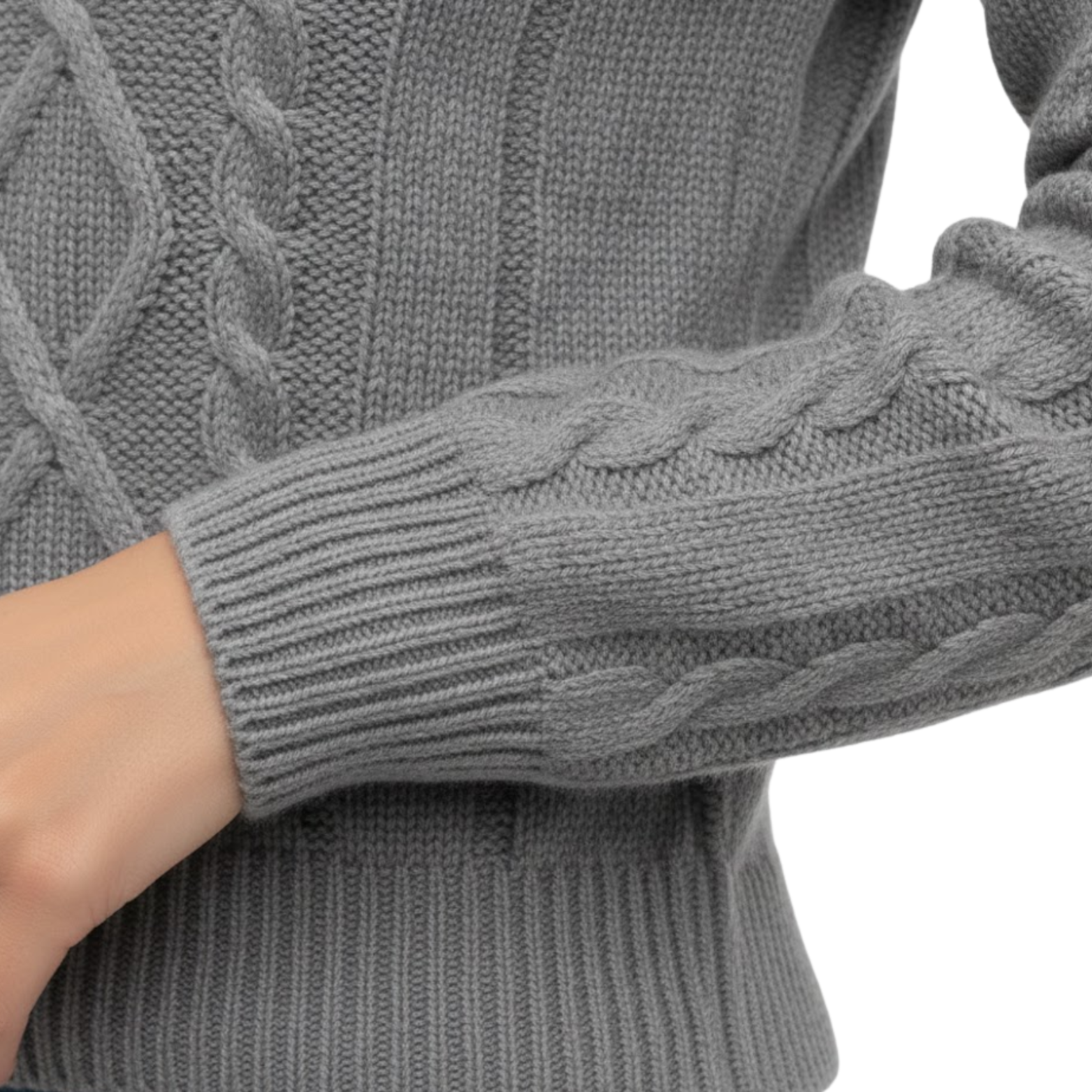 Twisted knit sweater for women, round neck, thick fabric, elegant and stylish