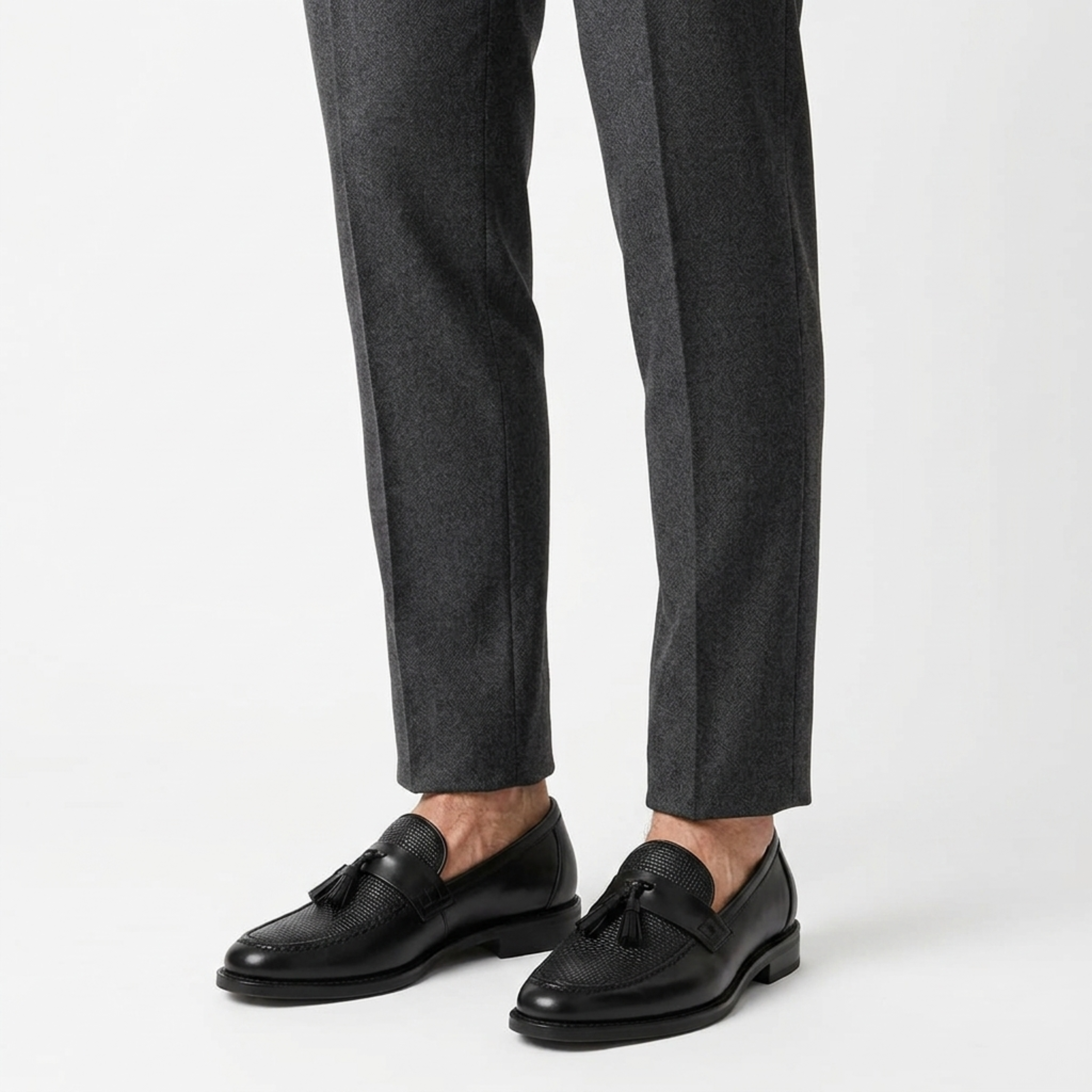 Men's braided shoes — slip-on loafers for the office