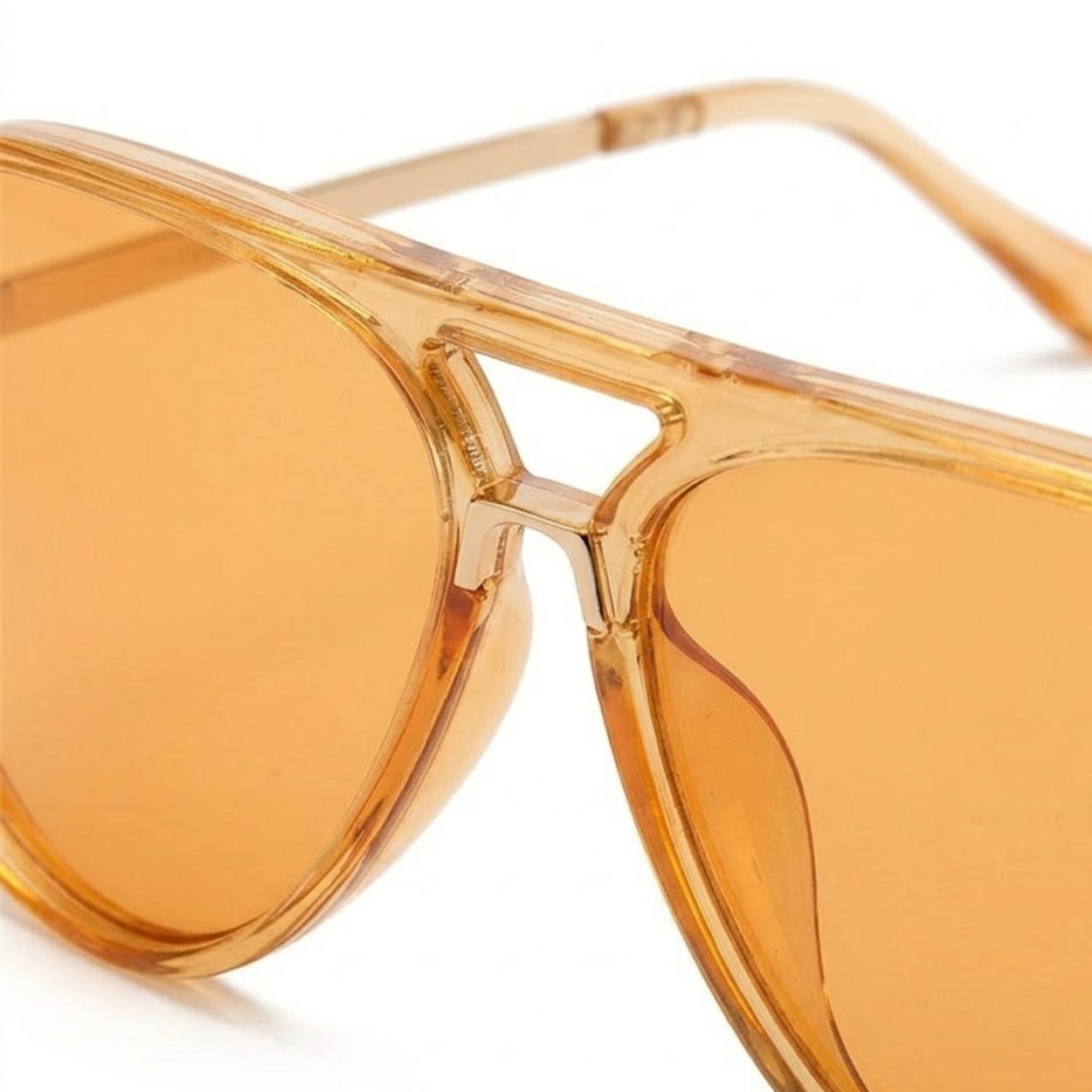 Translucent Aviator Glasses with Double Bridge and UV Protection Gradient Lenses