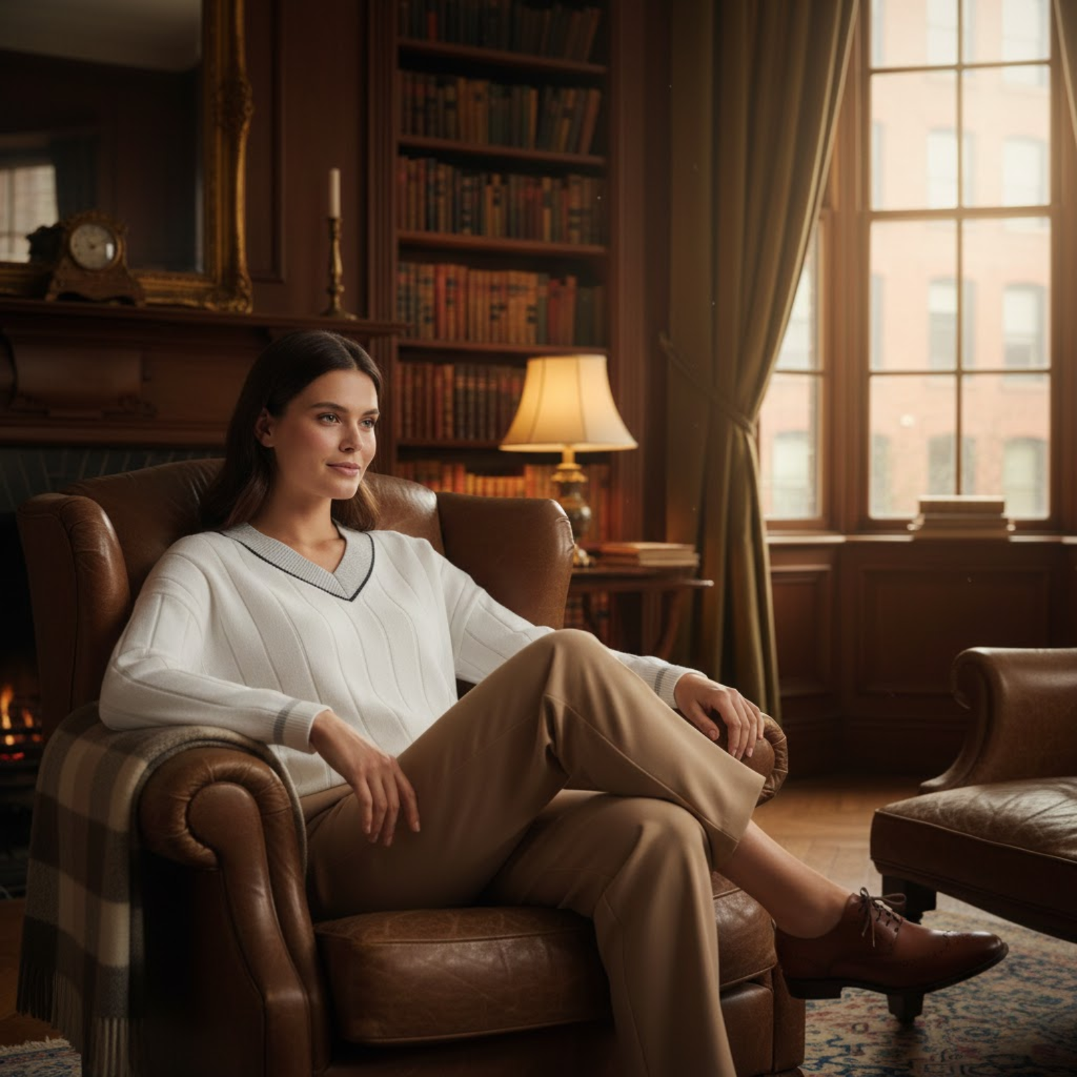 Women's knitted twisted stitch buttoned vest with warm elegant casual V-neck collar