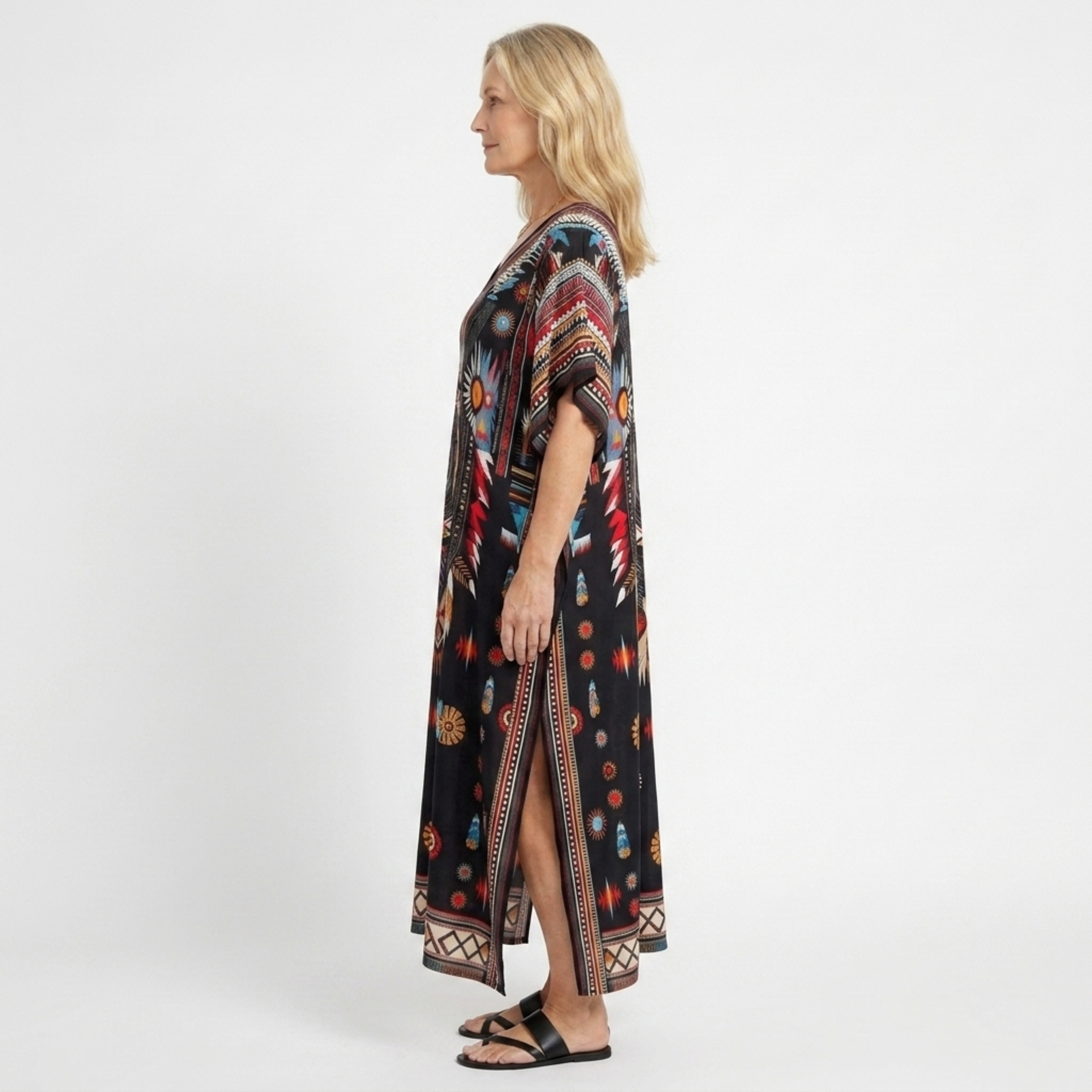 Robe kaftan kimono velká velikost — volný střih — pláž a cestování