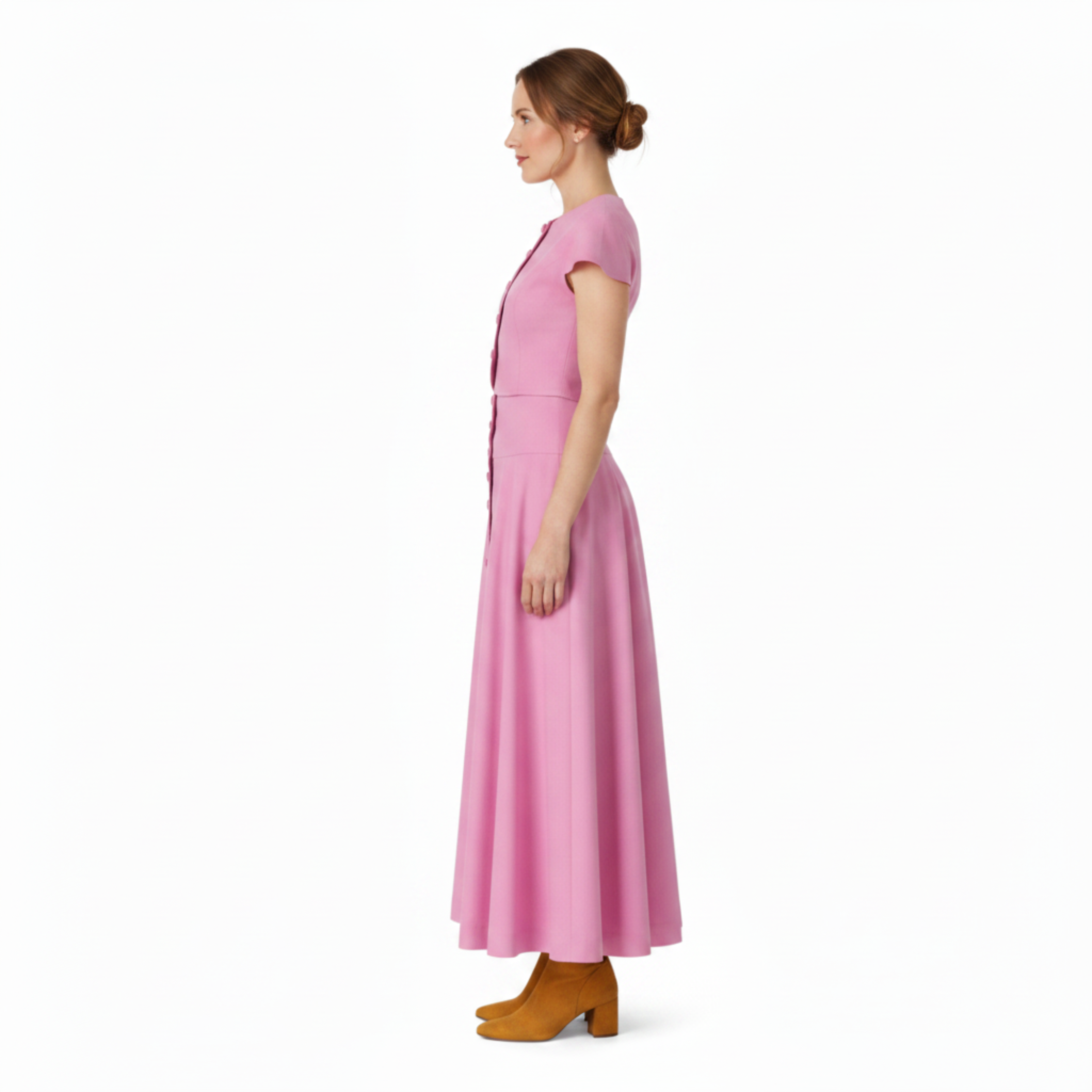 Gonna lunga maxi per donna con top a maniche corte e bottoni