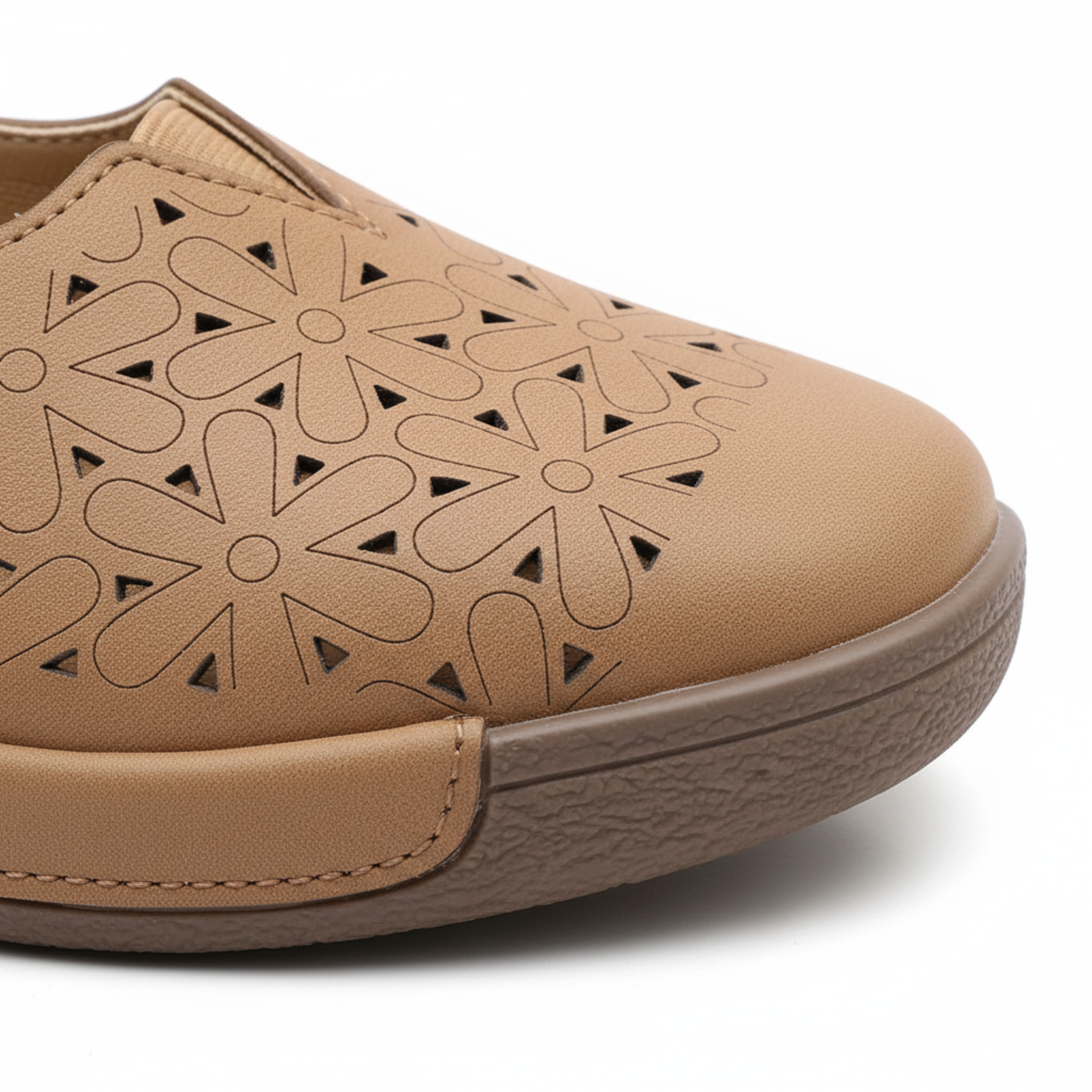 Mocasines de cuero con plataforma y suela compensada acolchada para mujer