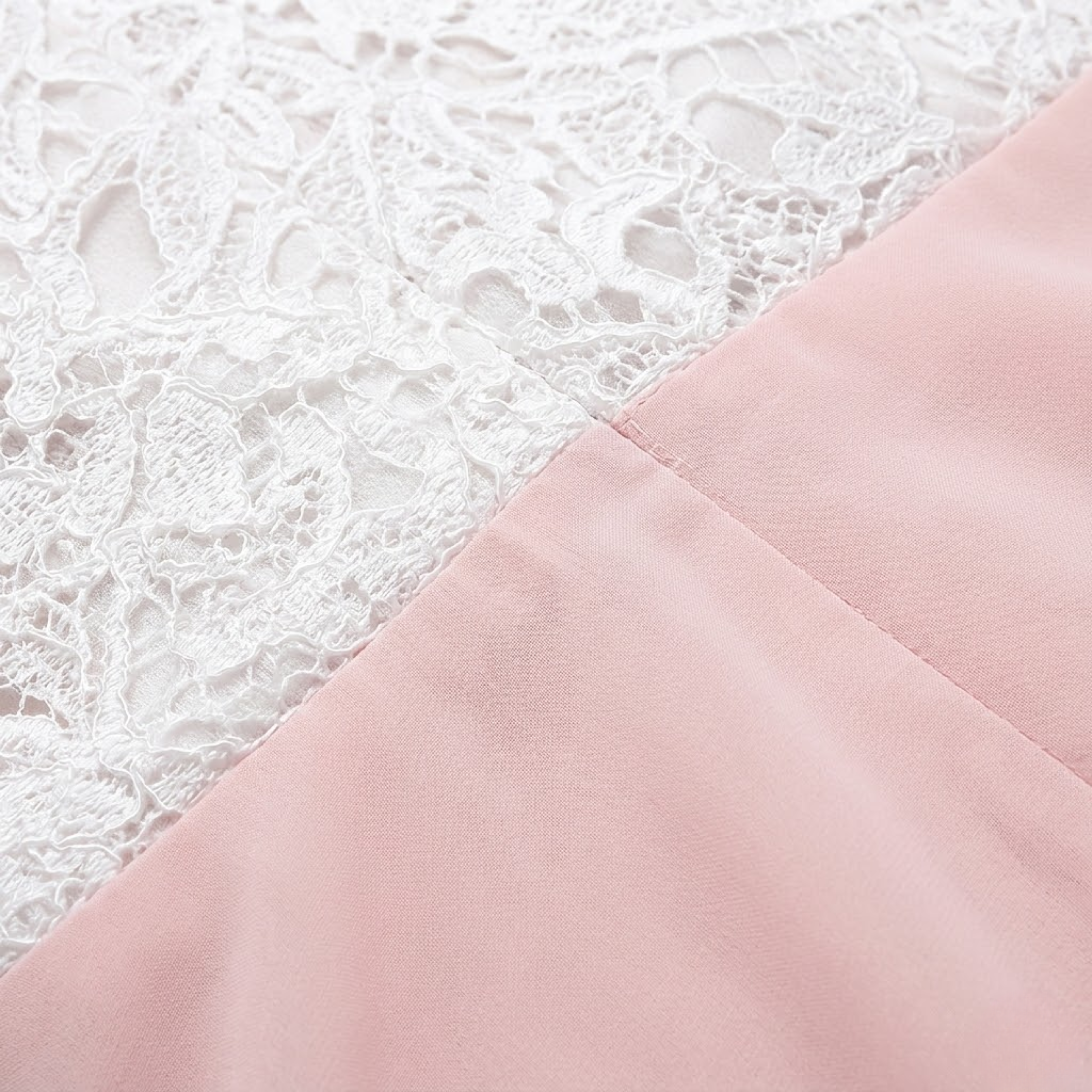 Sleeveless Long Evening Dress in Lace and Chiffon with Crocheted Bodice